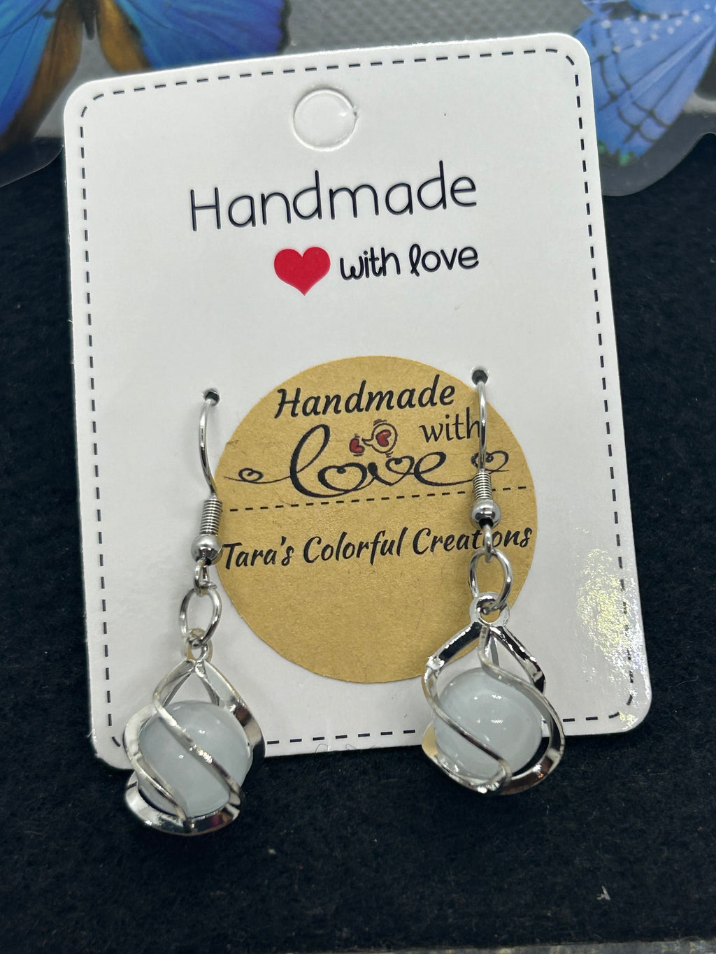 Incased Pearl Silver Earrings