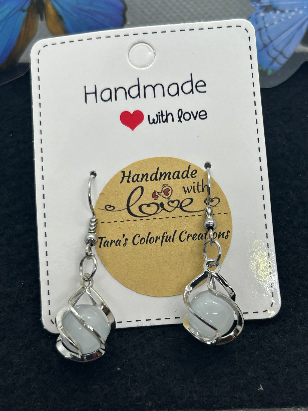 Incased Pearl Silver Earrings