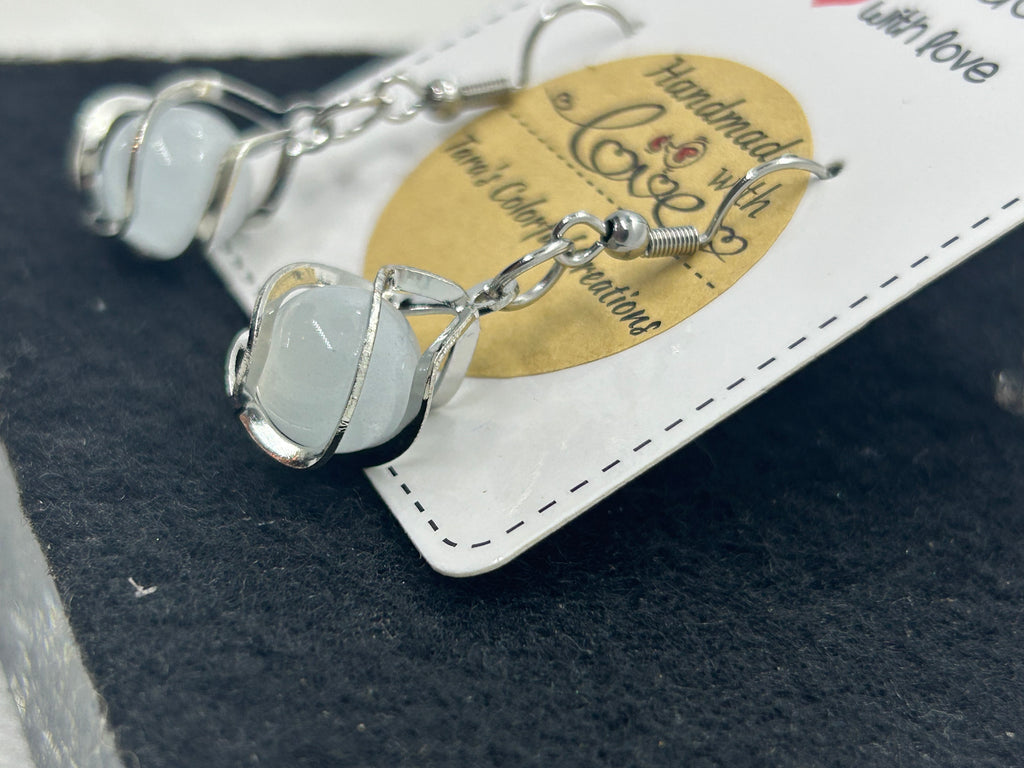 Incased Pearl Silver Earrings