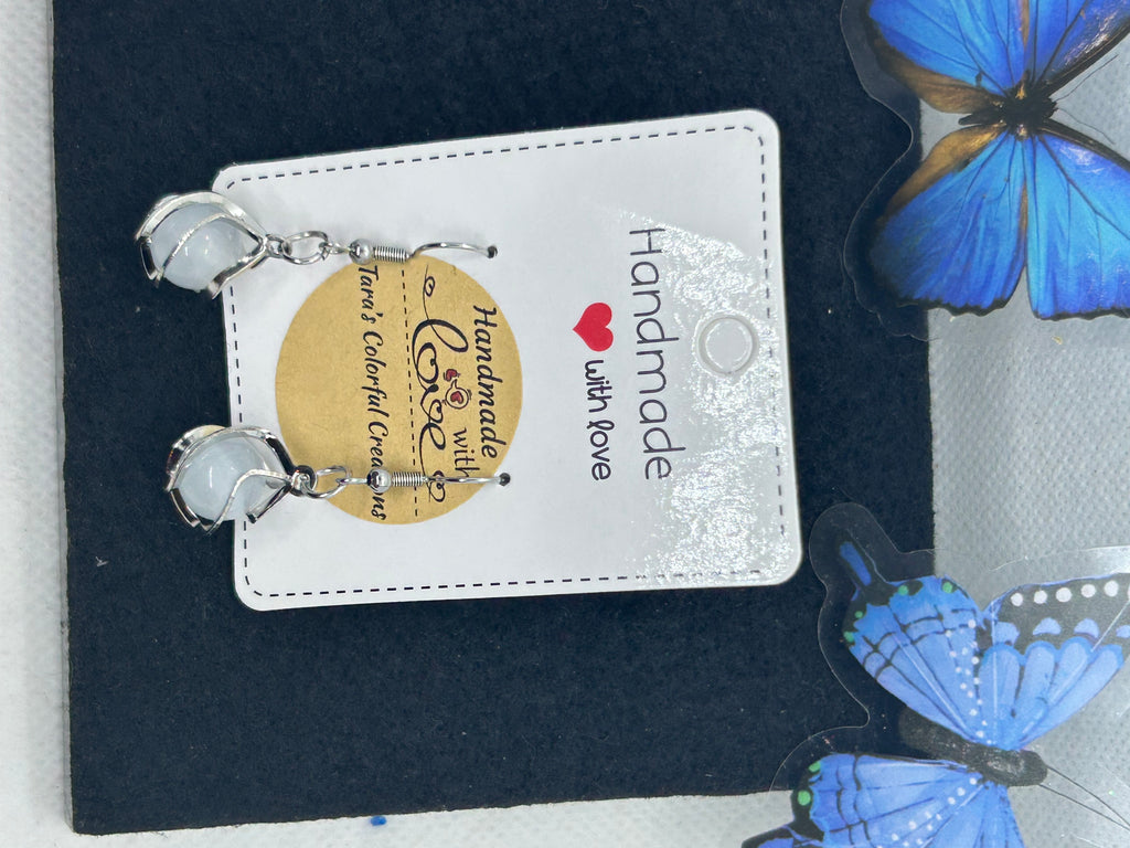 Incased Pearl Silver Earrings