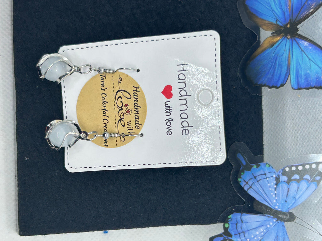 Incased Pearl Silver Earrings