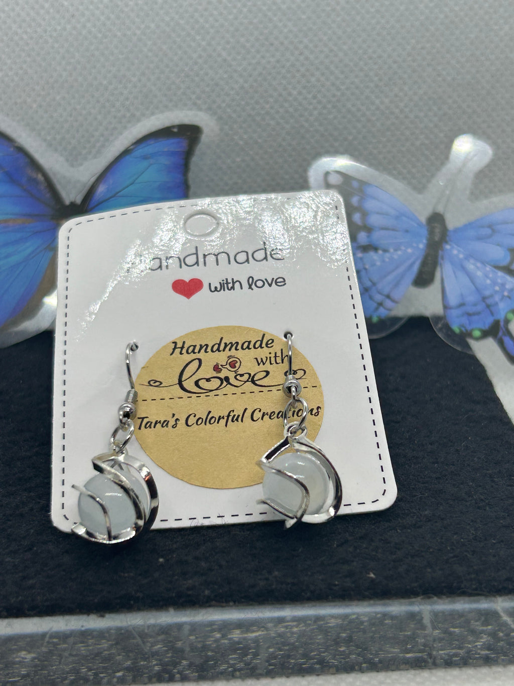 Incased Pearl Silver Earrings