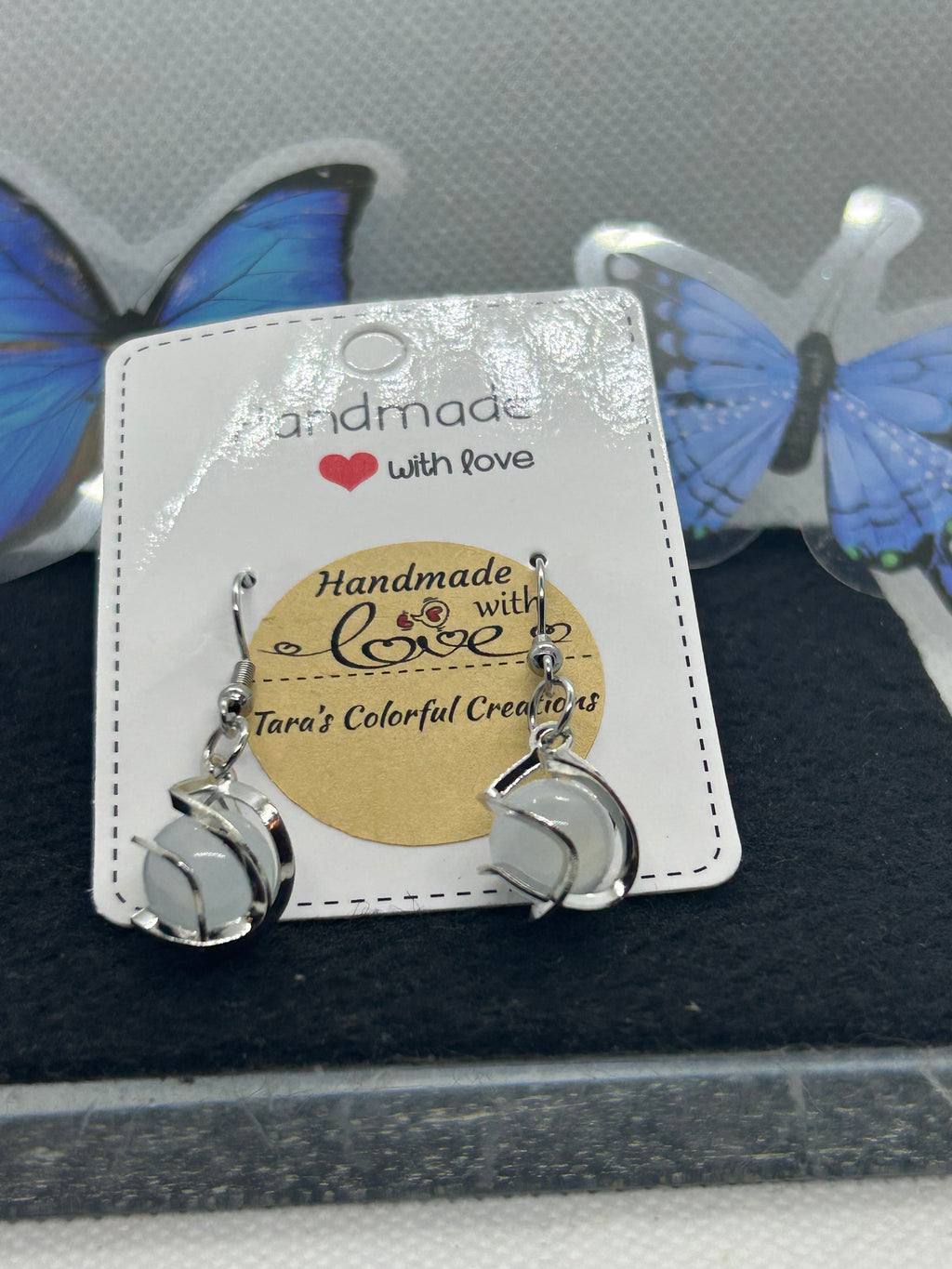 Incased Pearl Silver Earrings