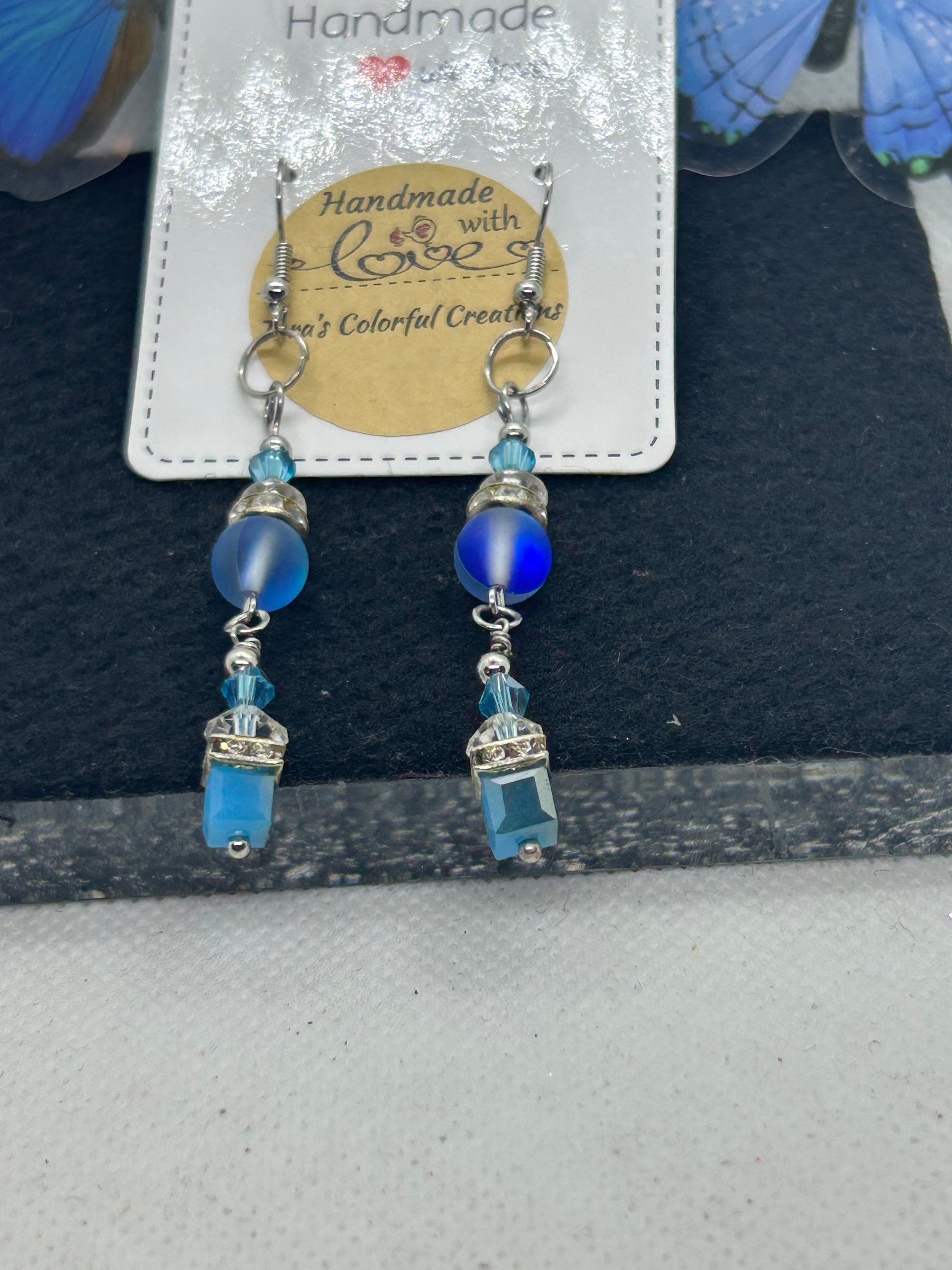 Double Blue Glowing Mermaid Earrings