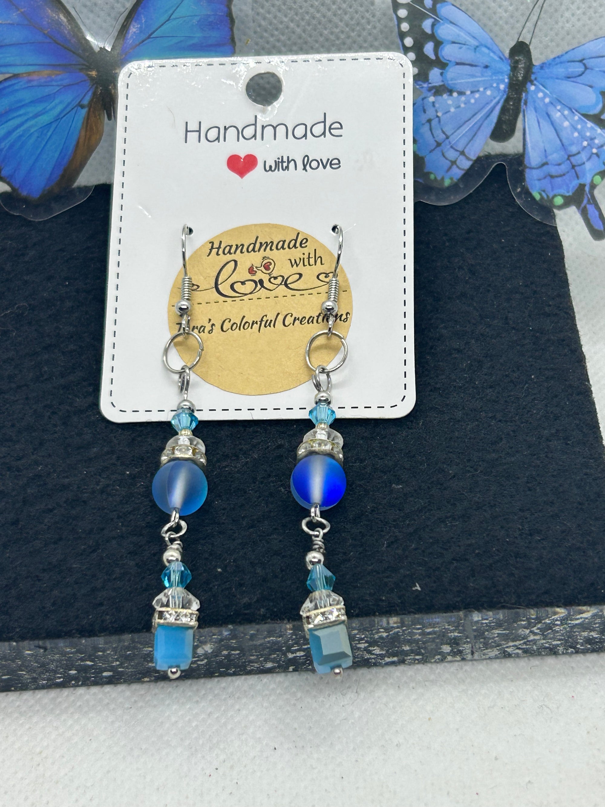Double Blue Glowing Mermaid Earrings