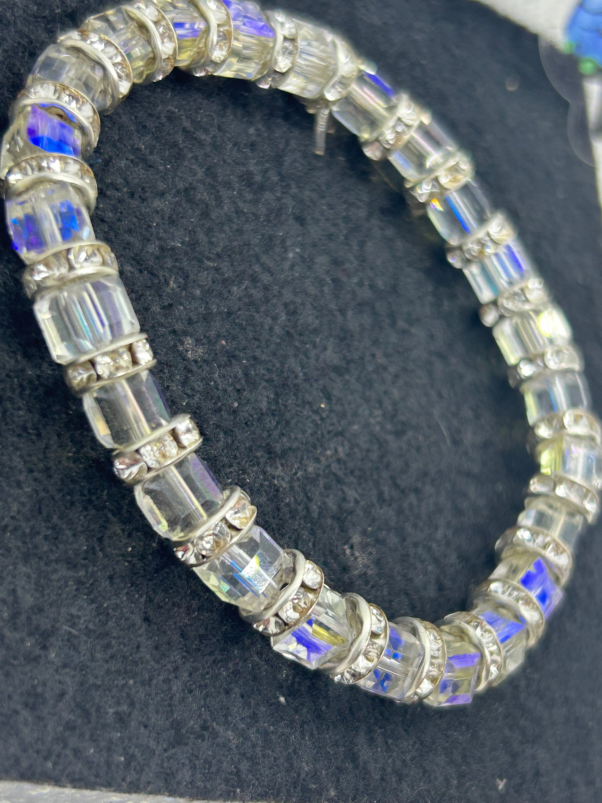 Glass Beaded Bracelet with Gold Spacers