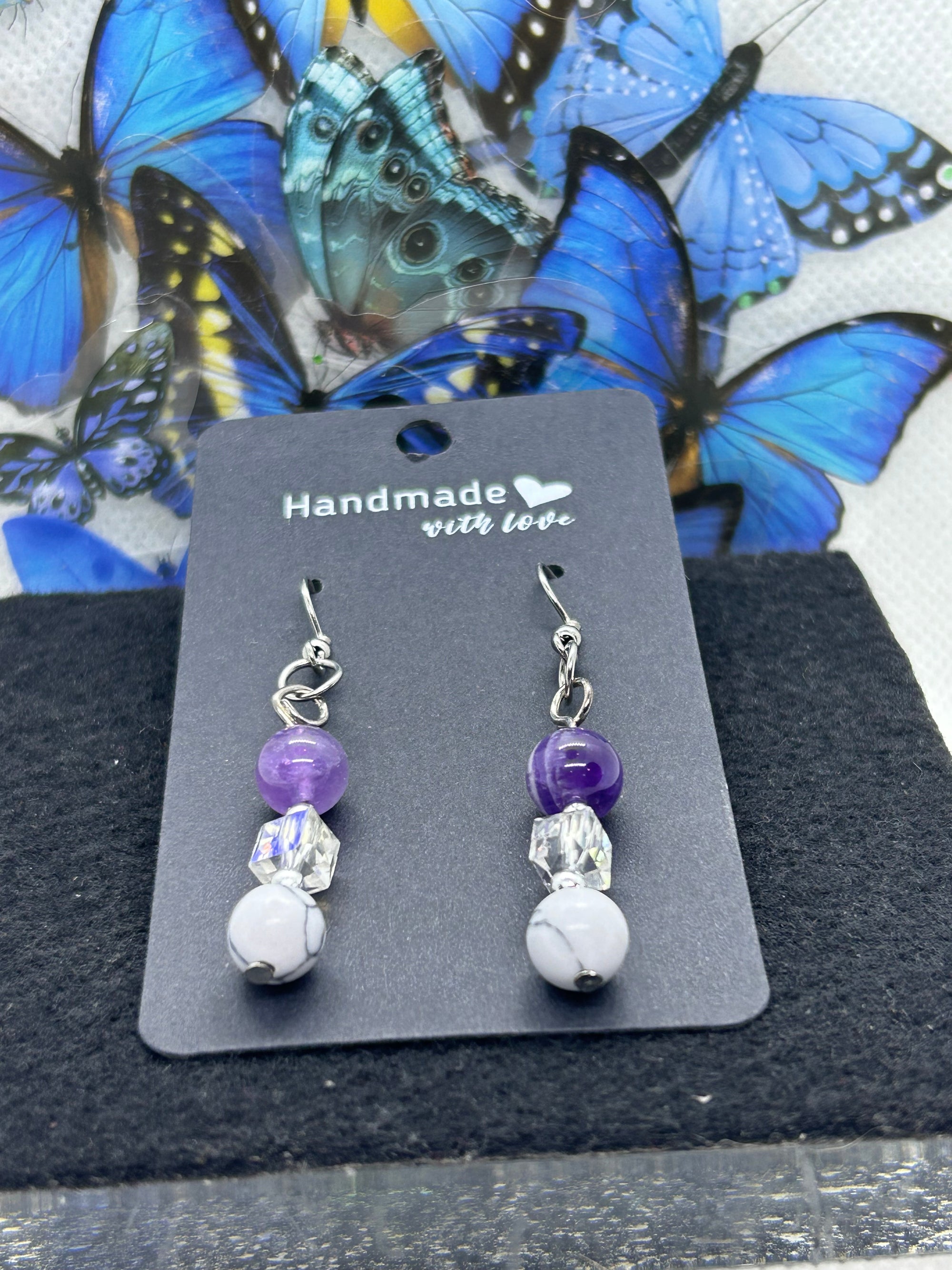 amethyst and Glass Earrings