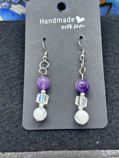 amethyst and Glass Earrings