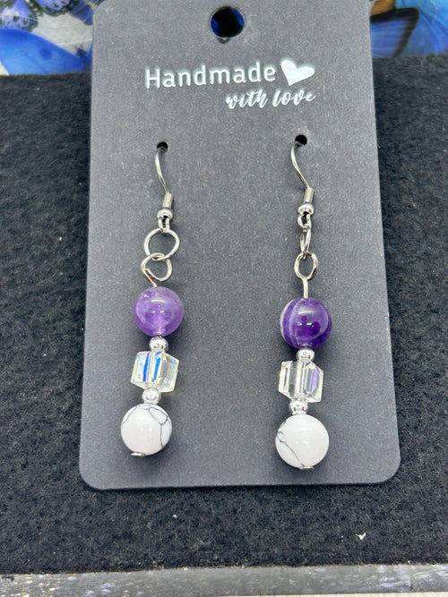amethyst and Glass Earrings