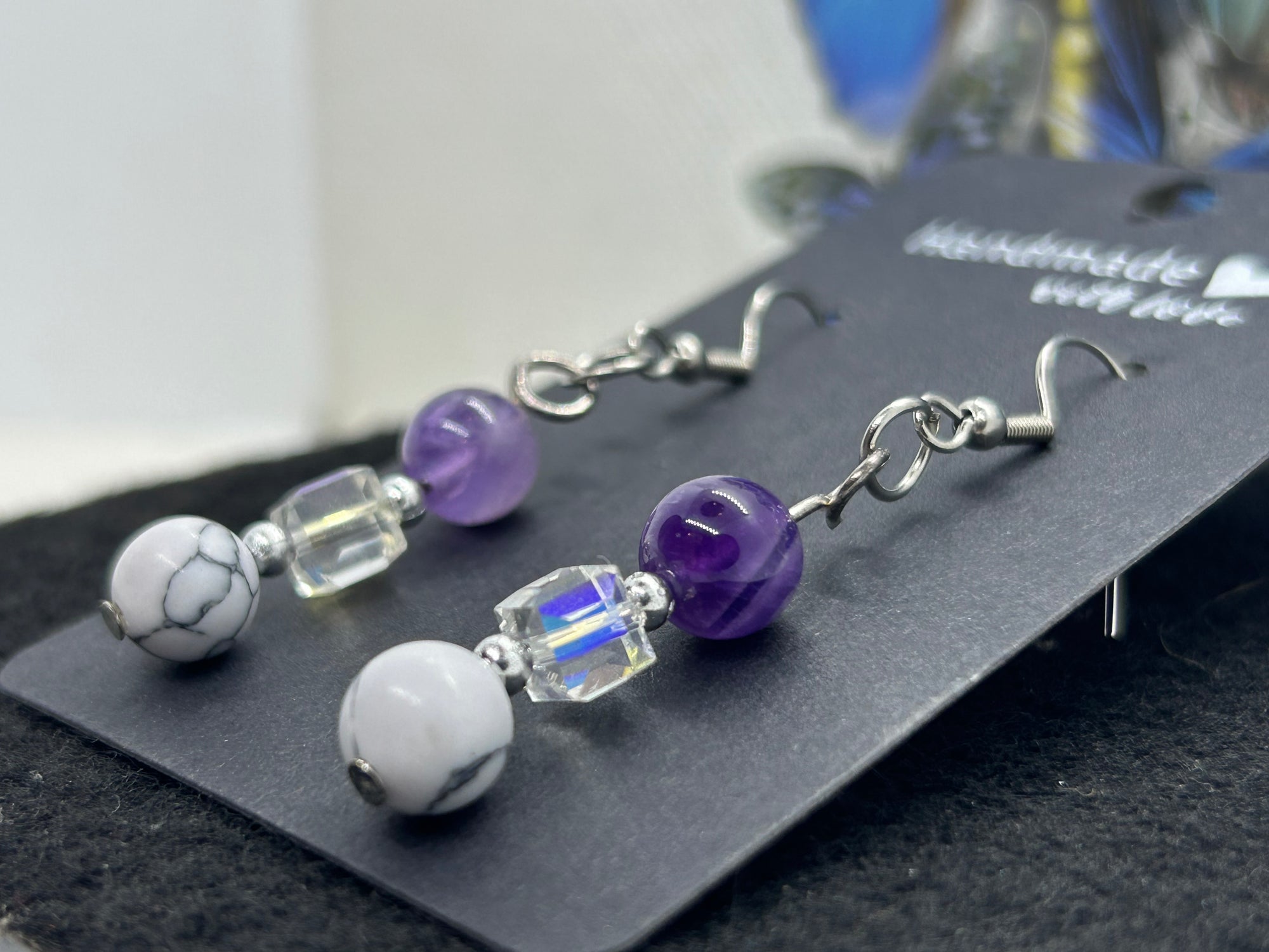 amethyst and Glass Earrings