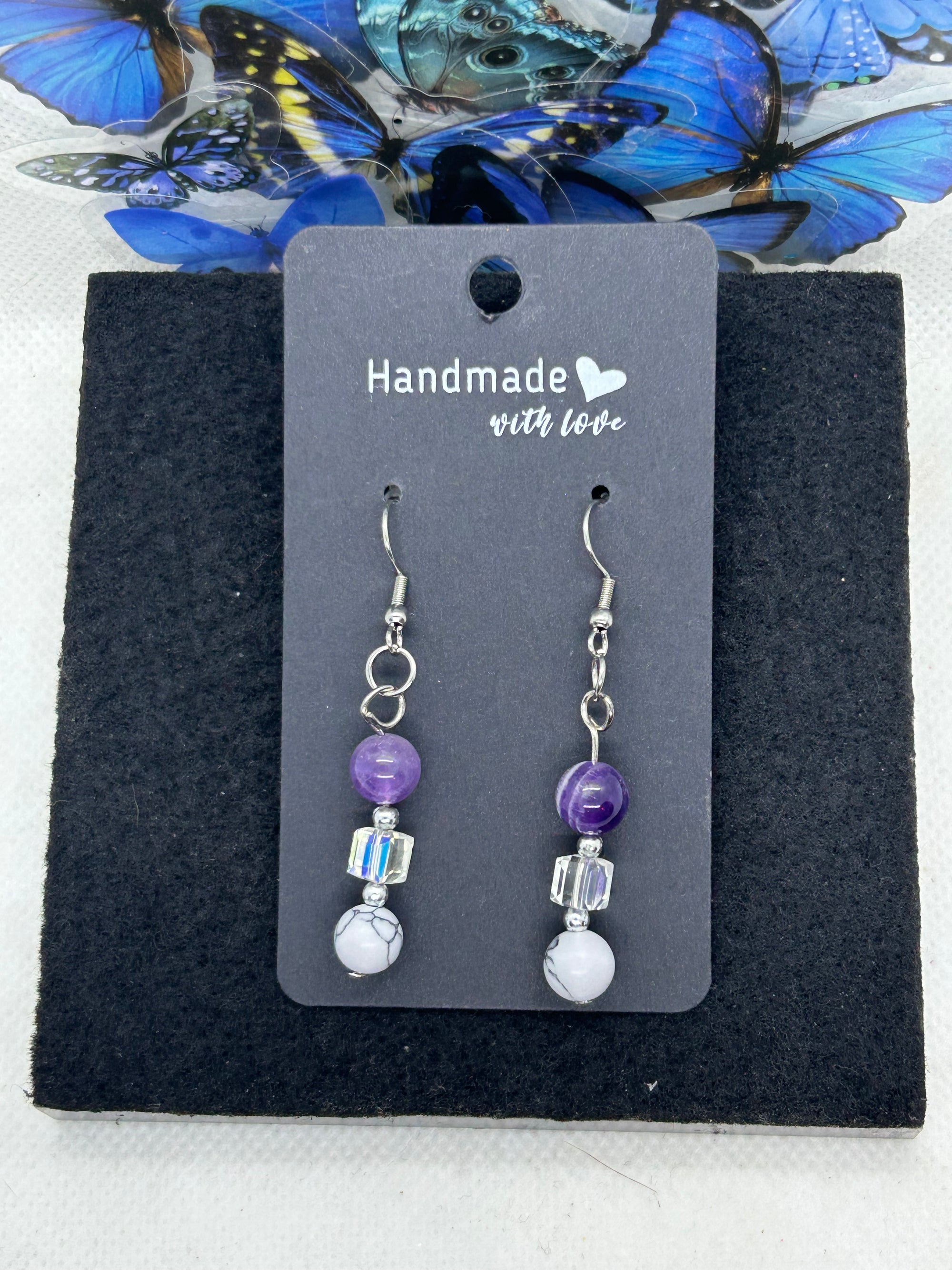 amethyst and Glass Earrings