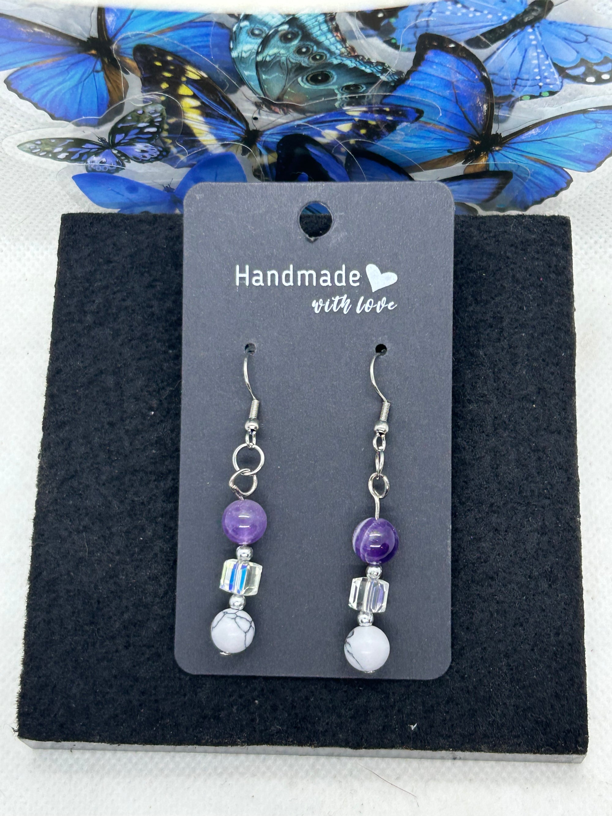 amethyst and Glass Earrings