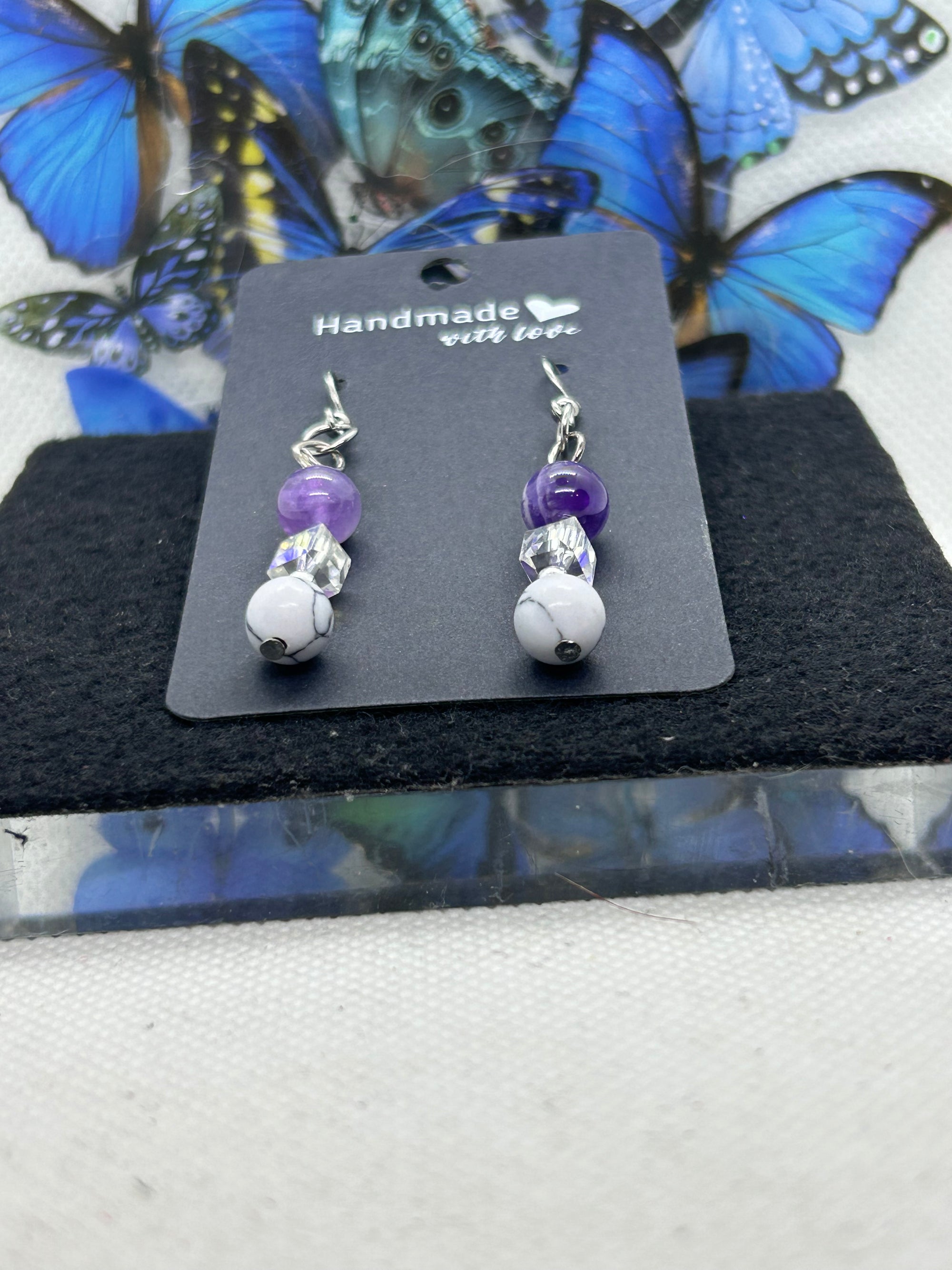 amethyst and Glass Earrings