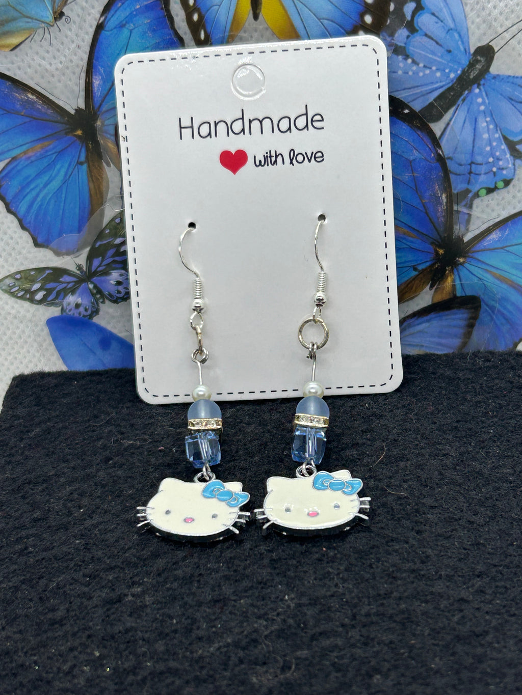 Light Blue Kitty Earrings