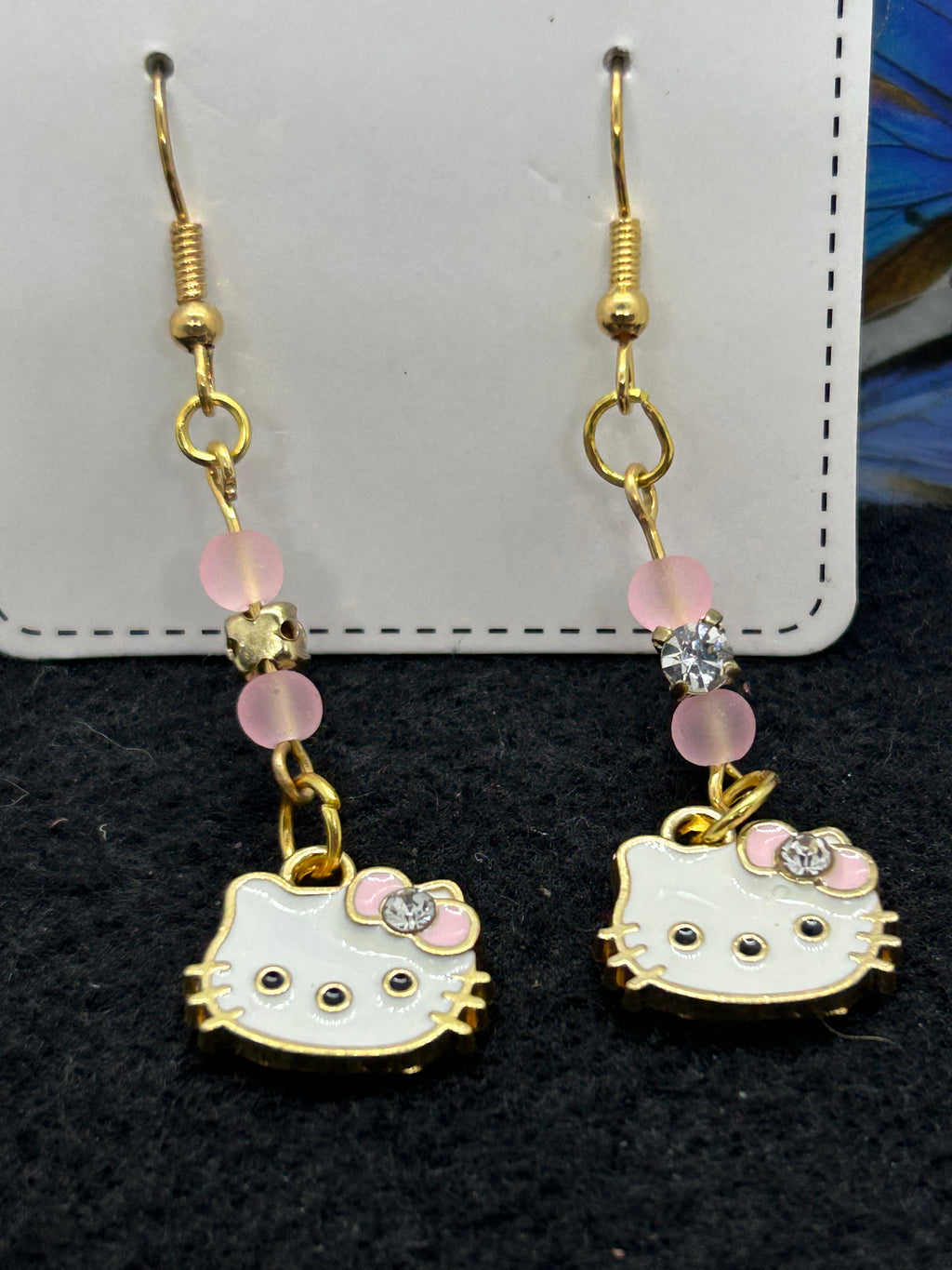 Pink Kitty Earrings