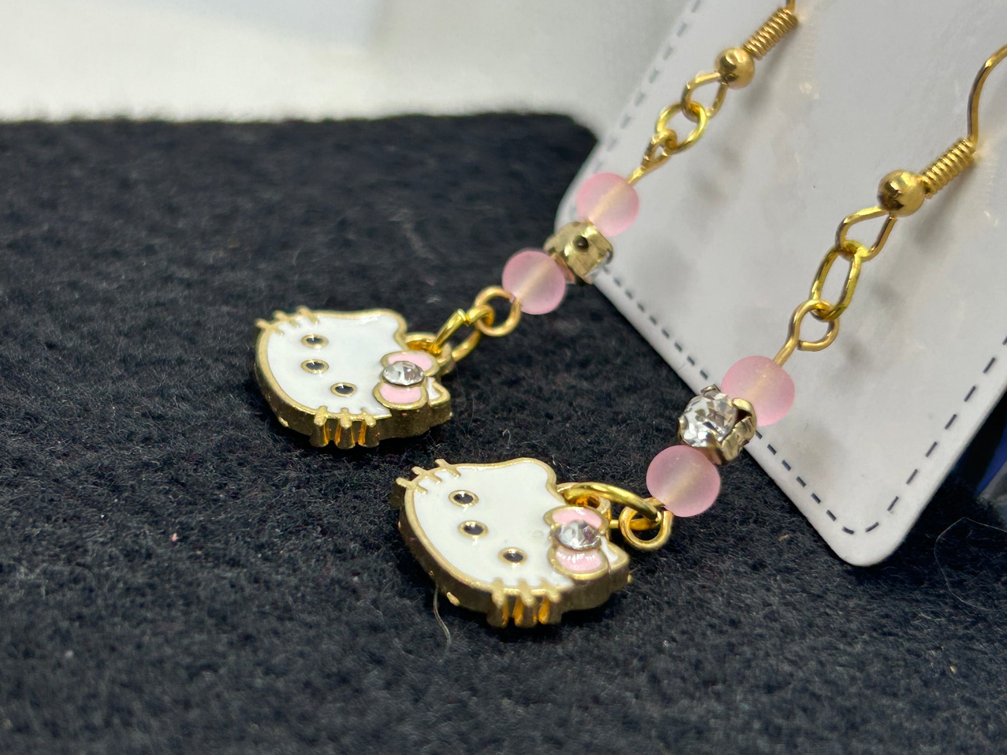 Pink Kitty Earrings
