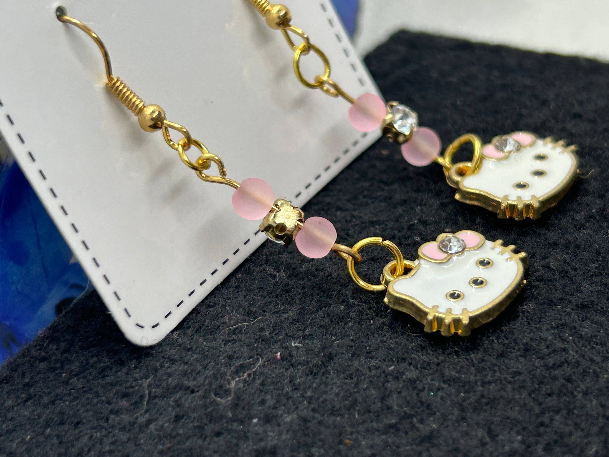 Pink Kitty Earrings