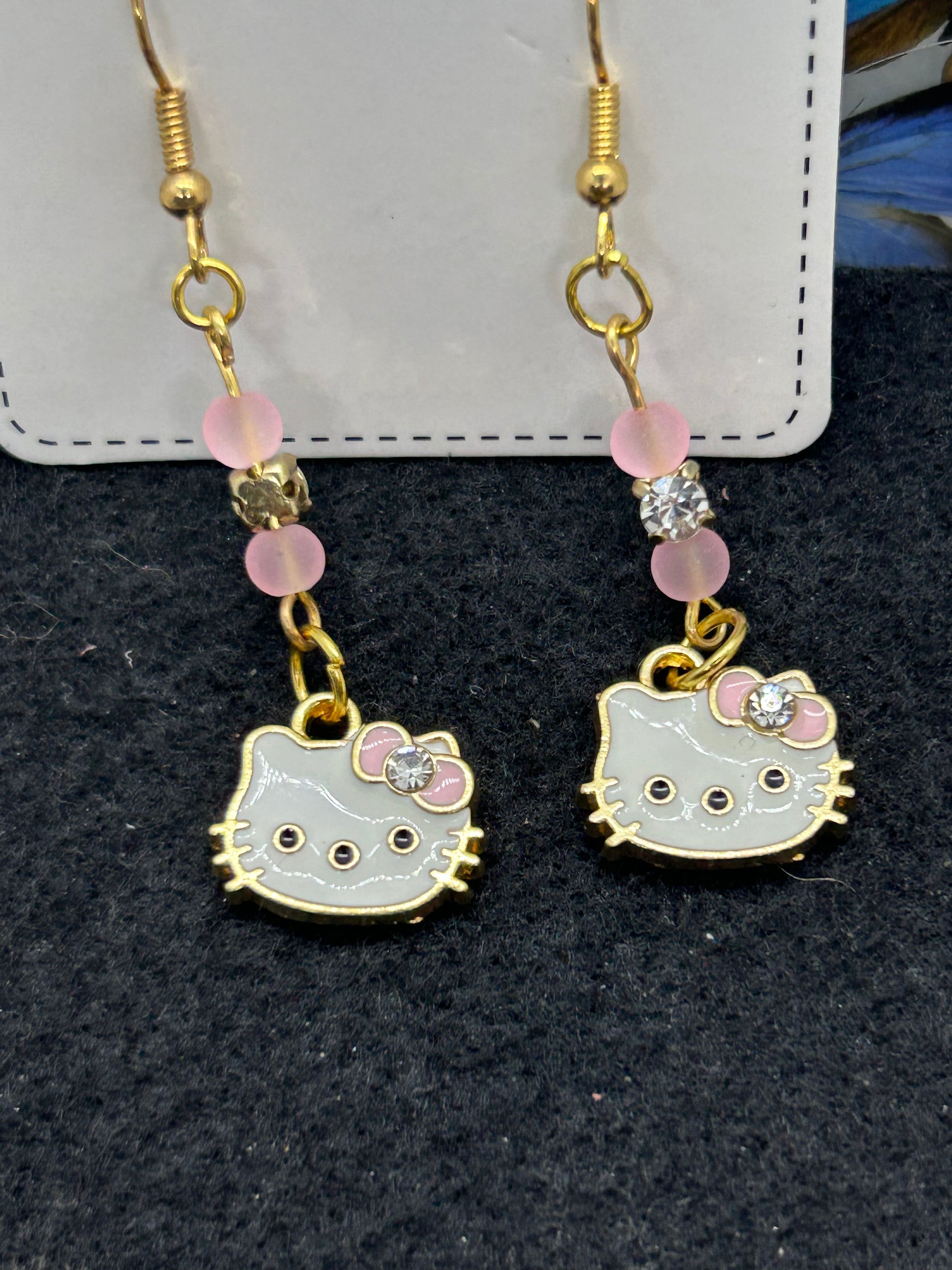 Pink Kitty Earrings