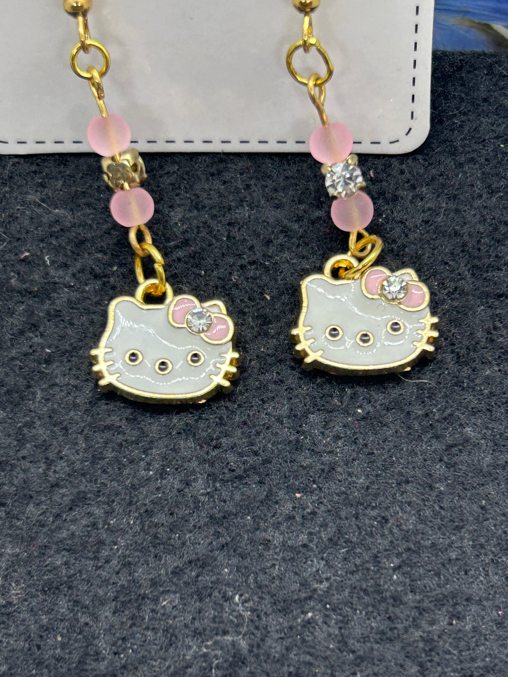 Pink Kitty Earrings