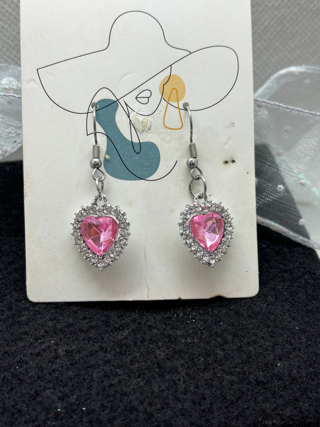 Pink Rhinestone Earrings