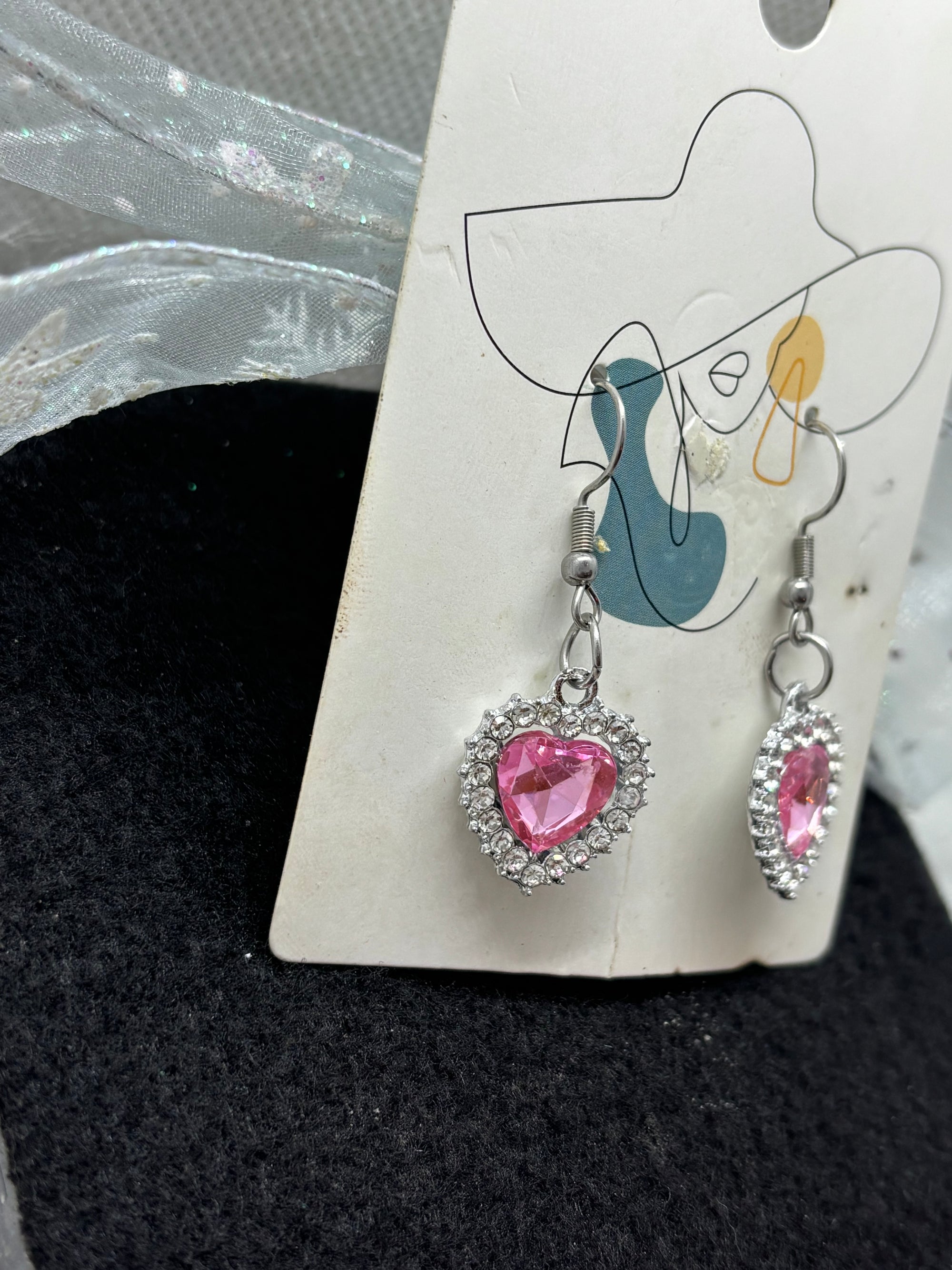 Pink Rhinestone Earrings