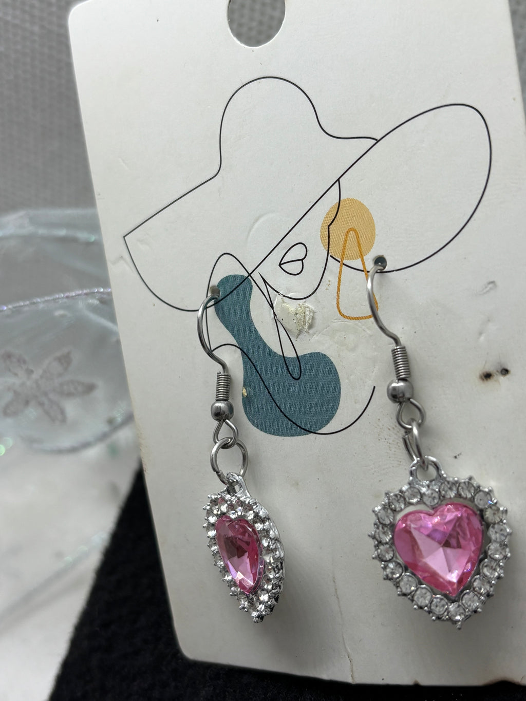 Pink Rhinestone Earrings