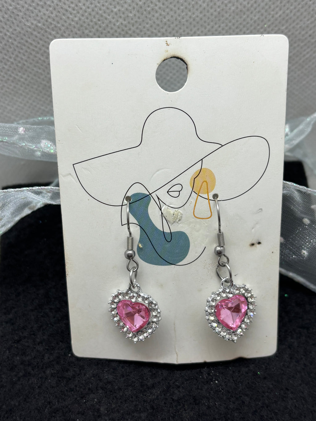 Pink Rhinestone Earrings