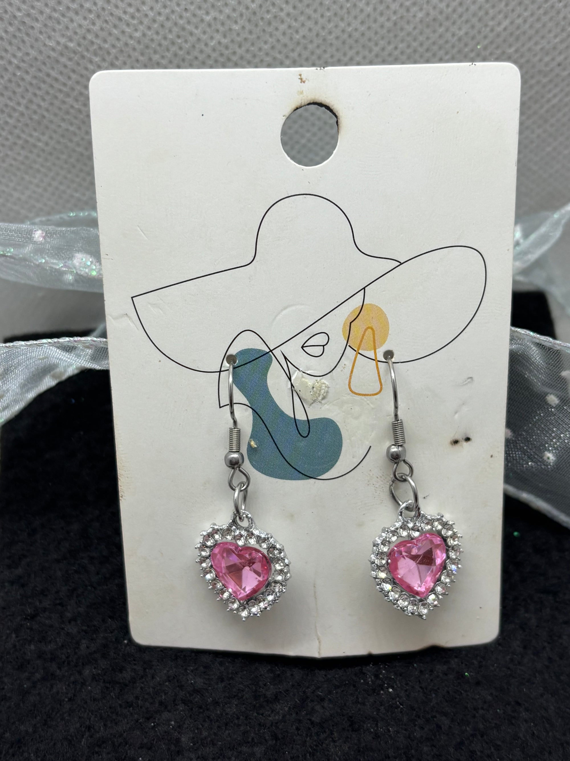 Pink Rhinestone Earrings