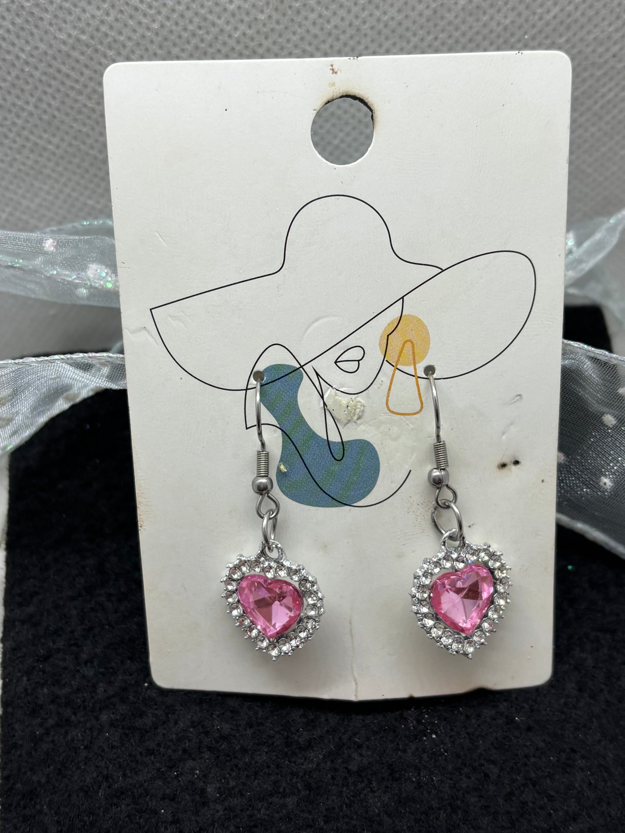 Pink Rhinestone Earrings