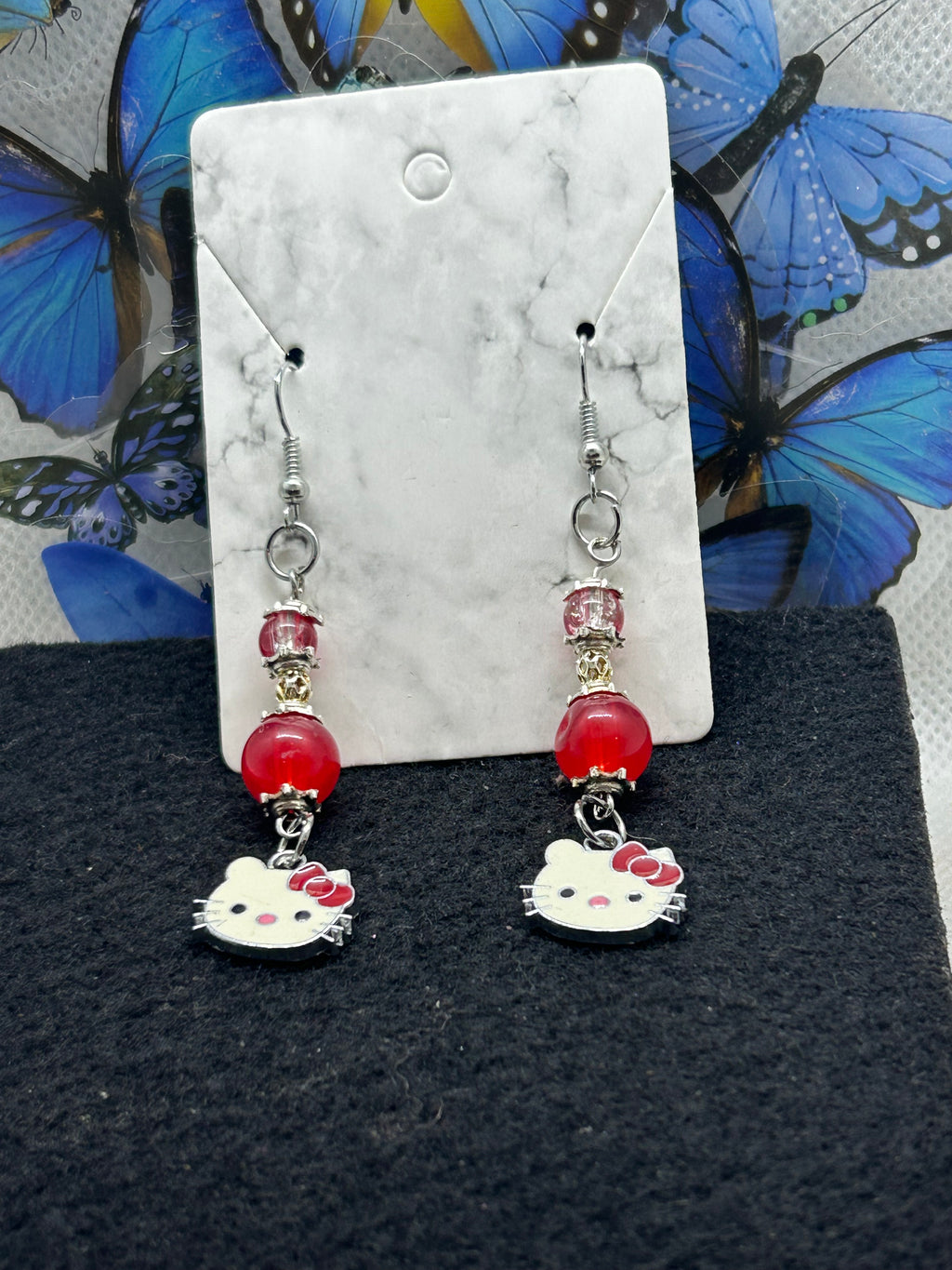 Red Kitty Earrings