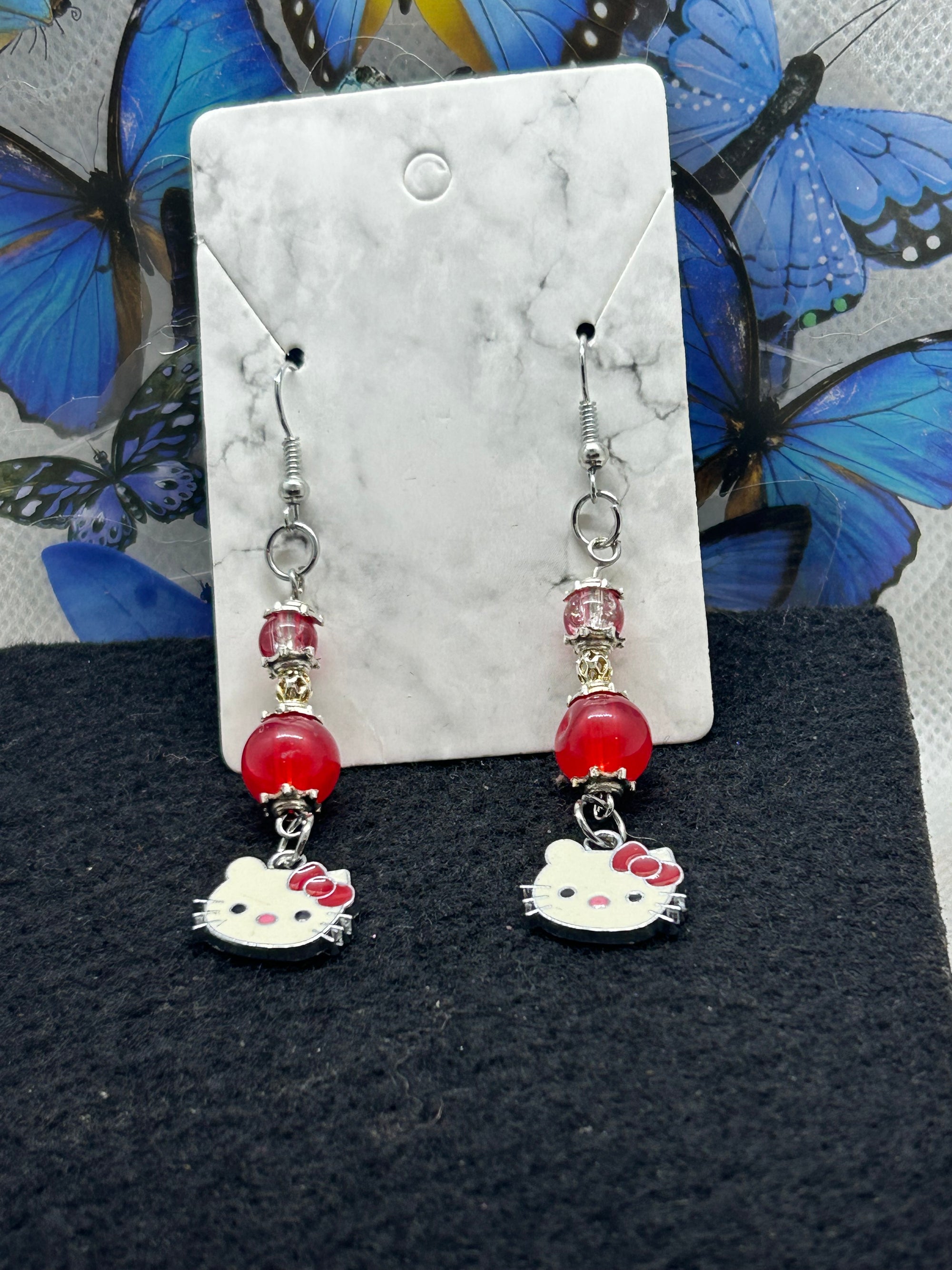 Red Kitty Earrings