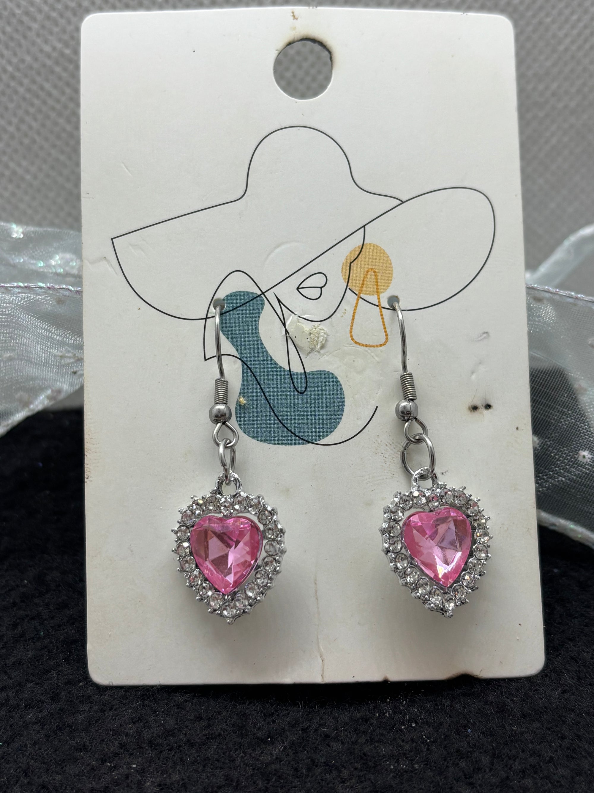 Pink Rhinestone Earrings