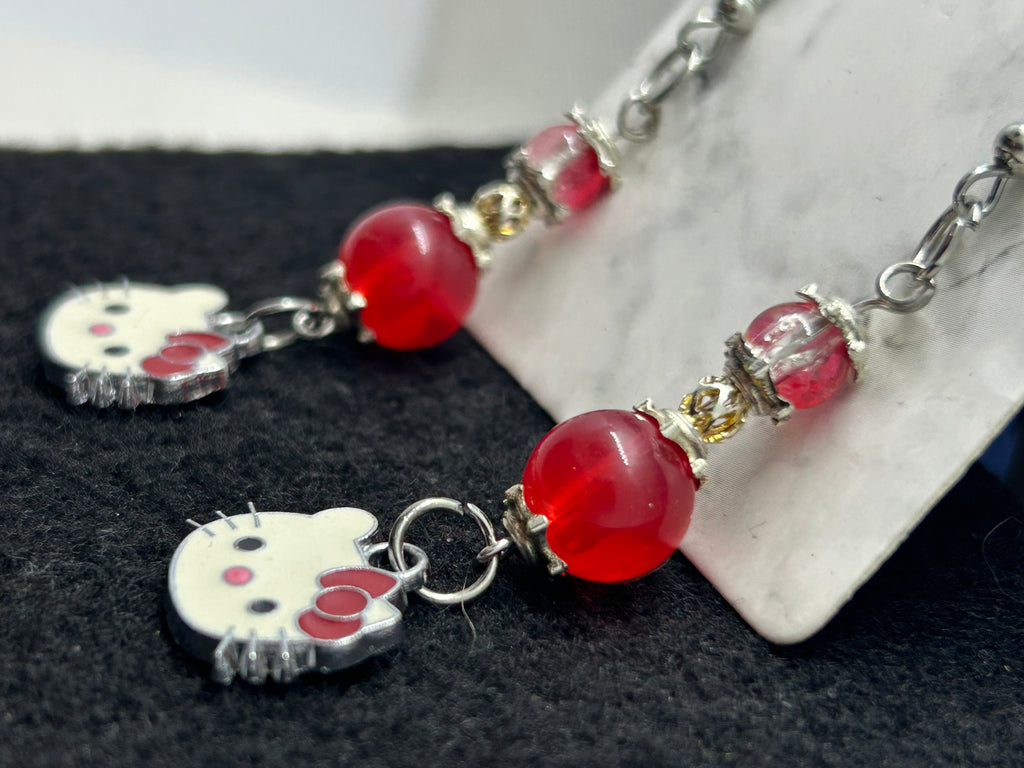 Red Kitty Earrings