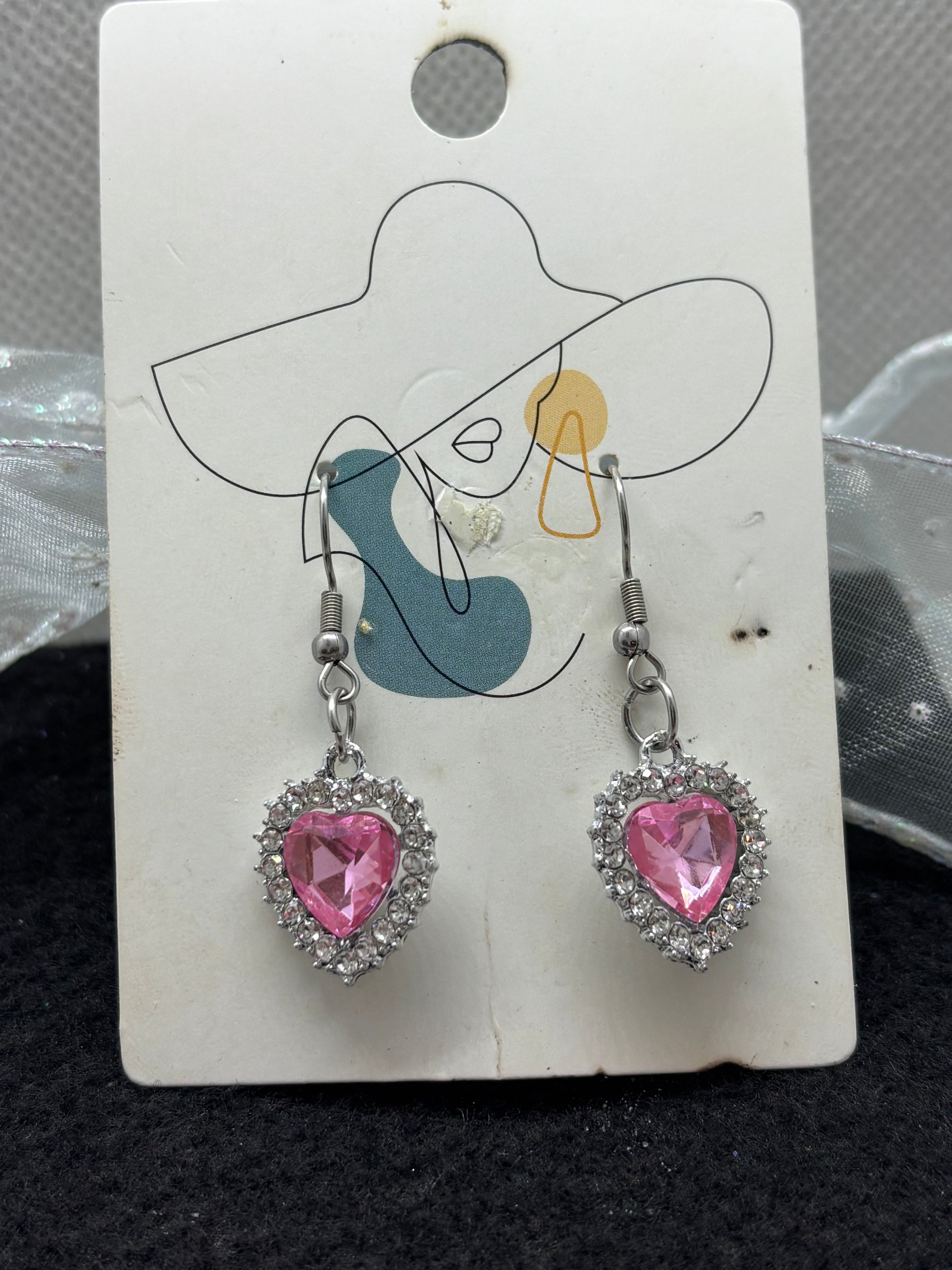 Pink Rhinestone Earrings