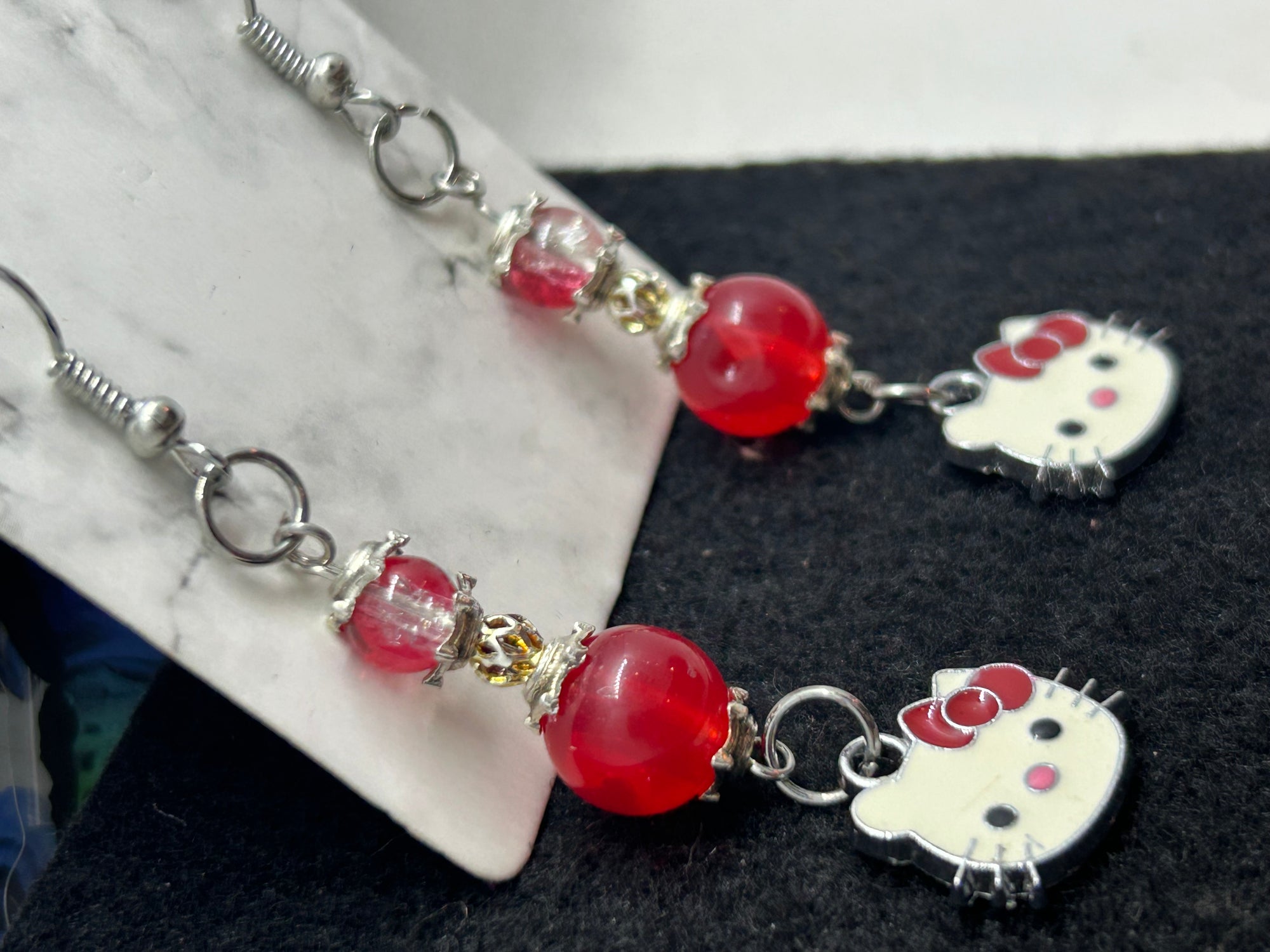 Red Kitty Earrings