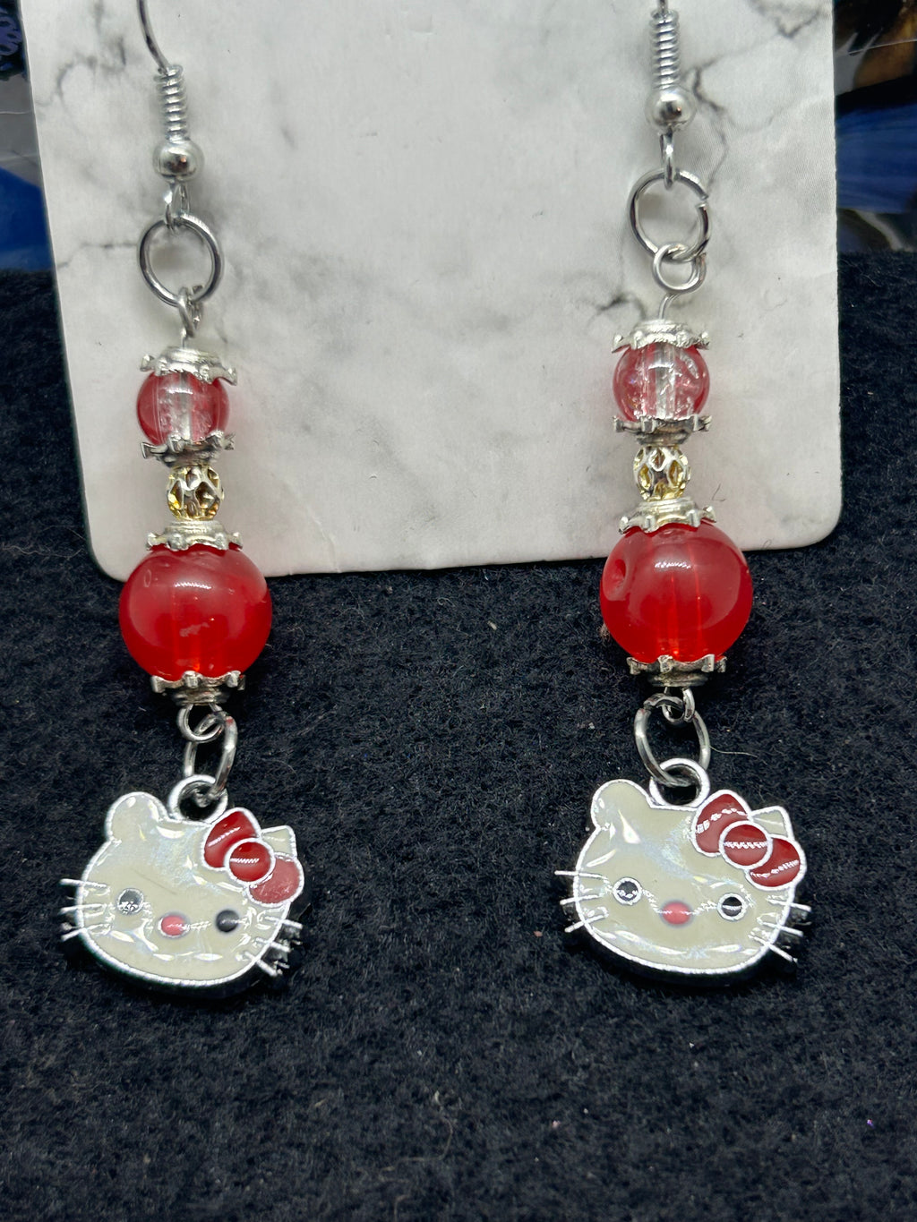 Red Kitty Earrings
