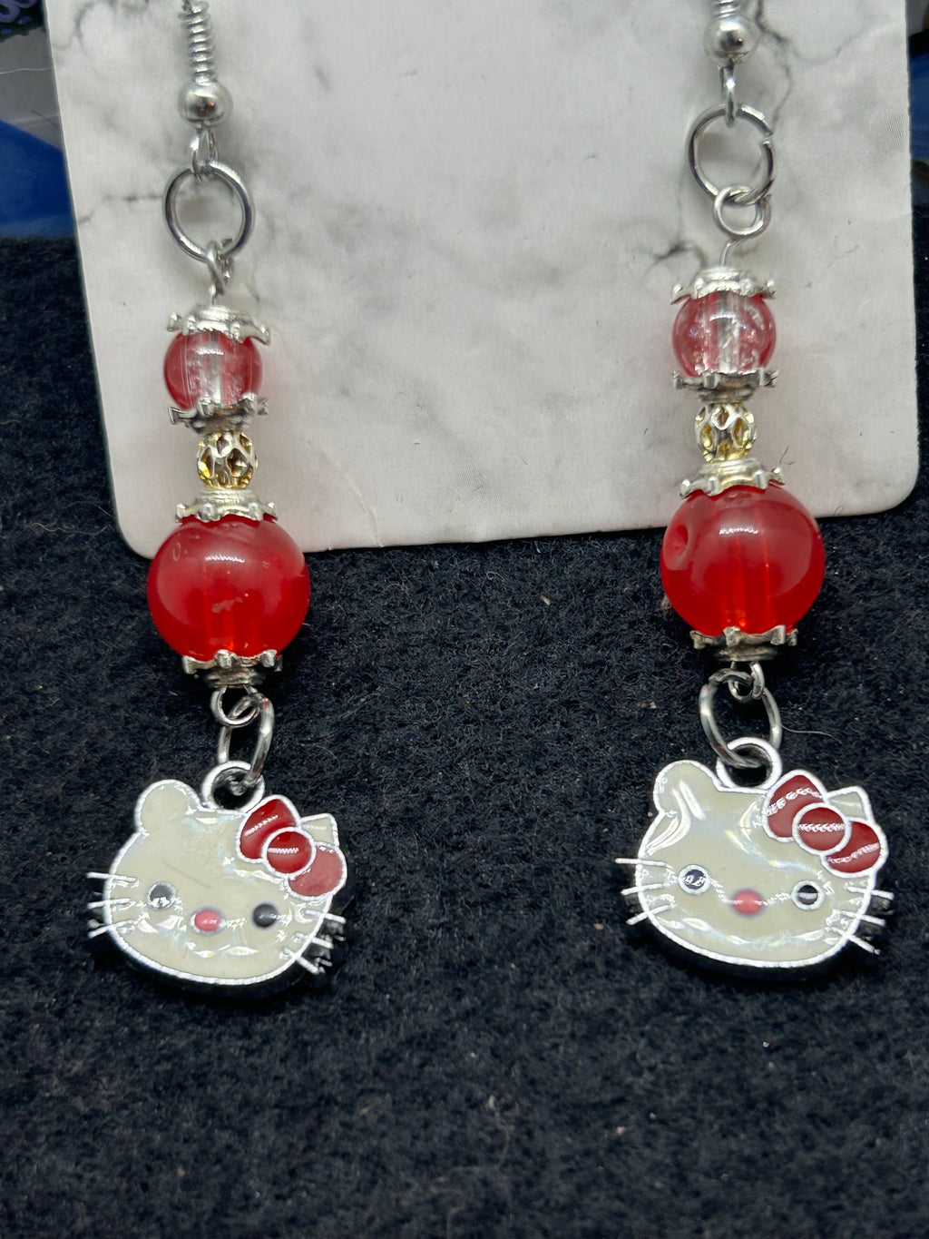 Red Kitty Earrings