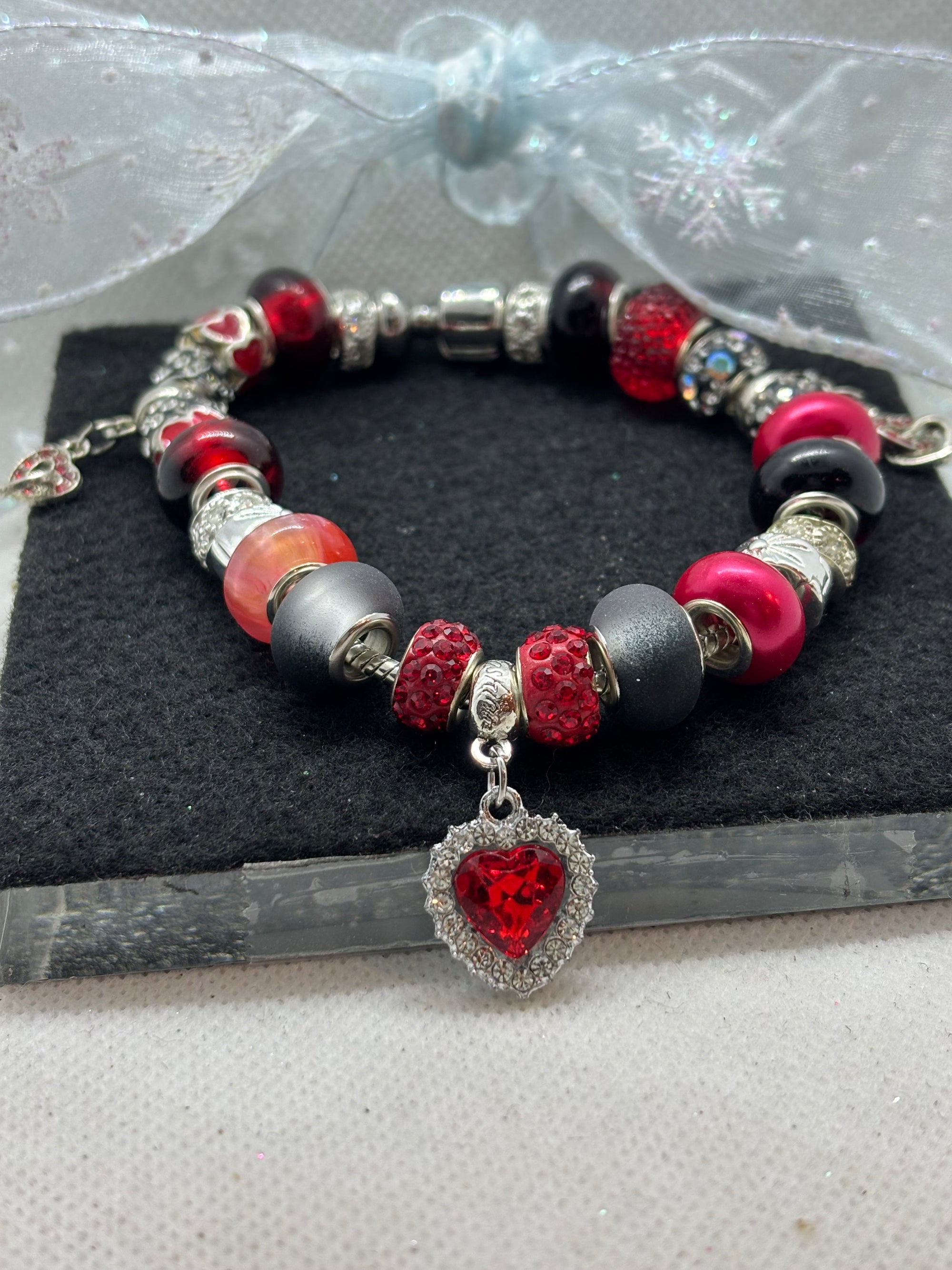 Red Heart Charm Bracelet