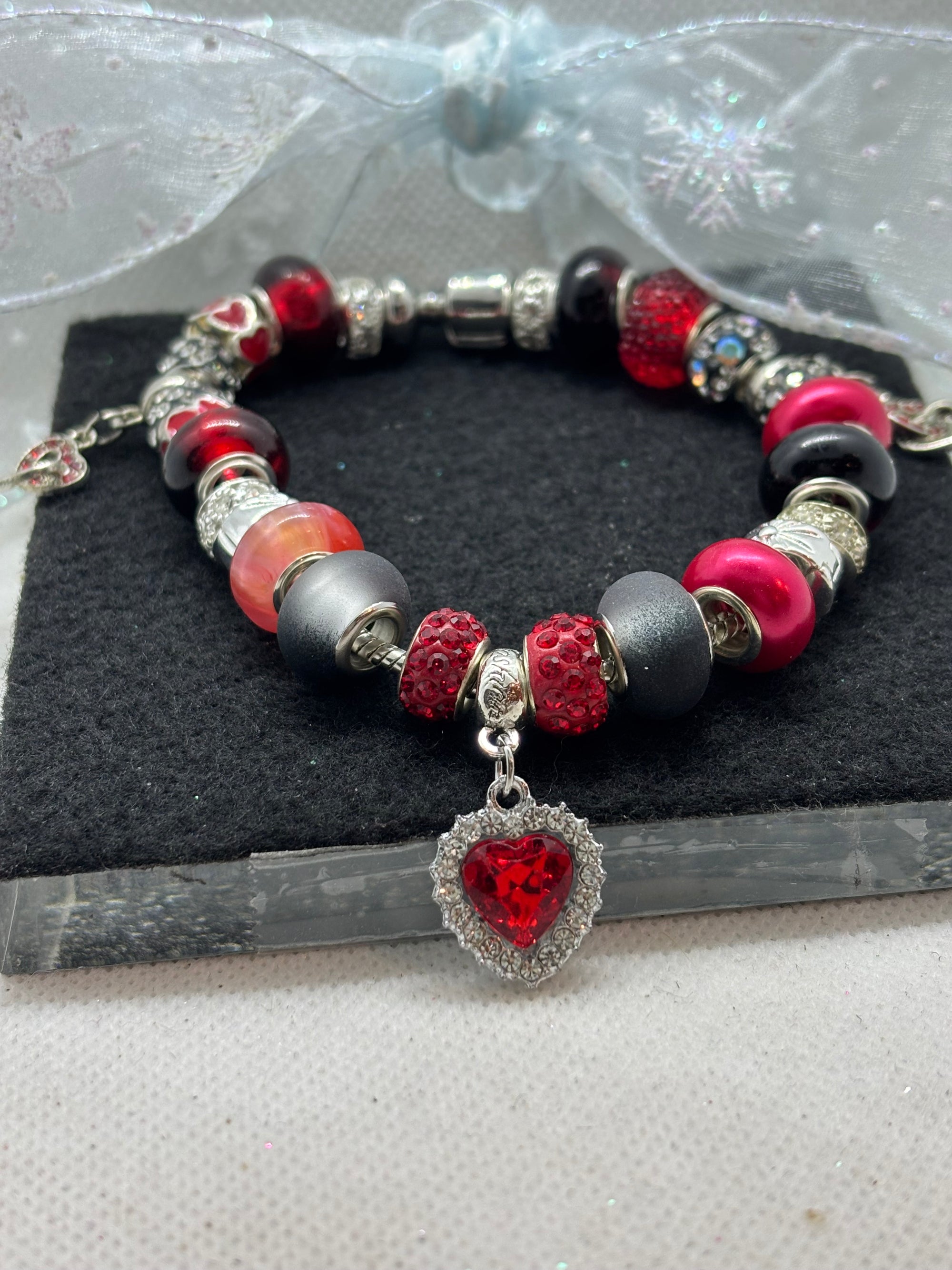 Red Heart Charm Bracelet