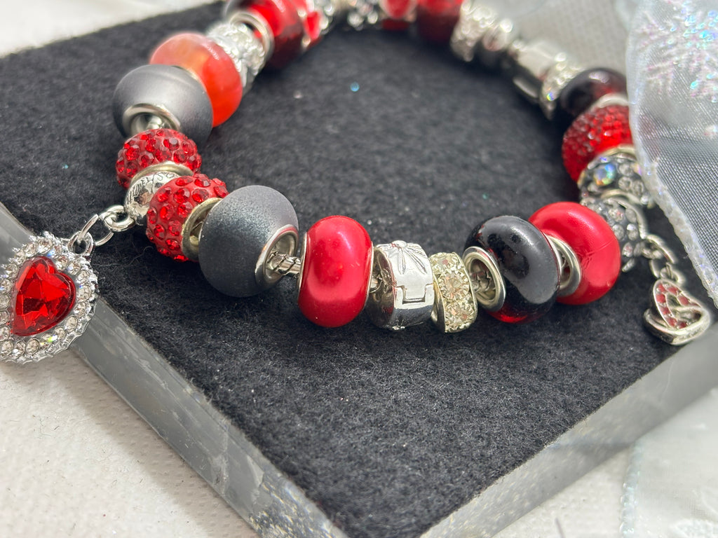 Red Heart Charm Bracelet