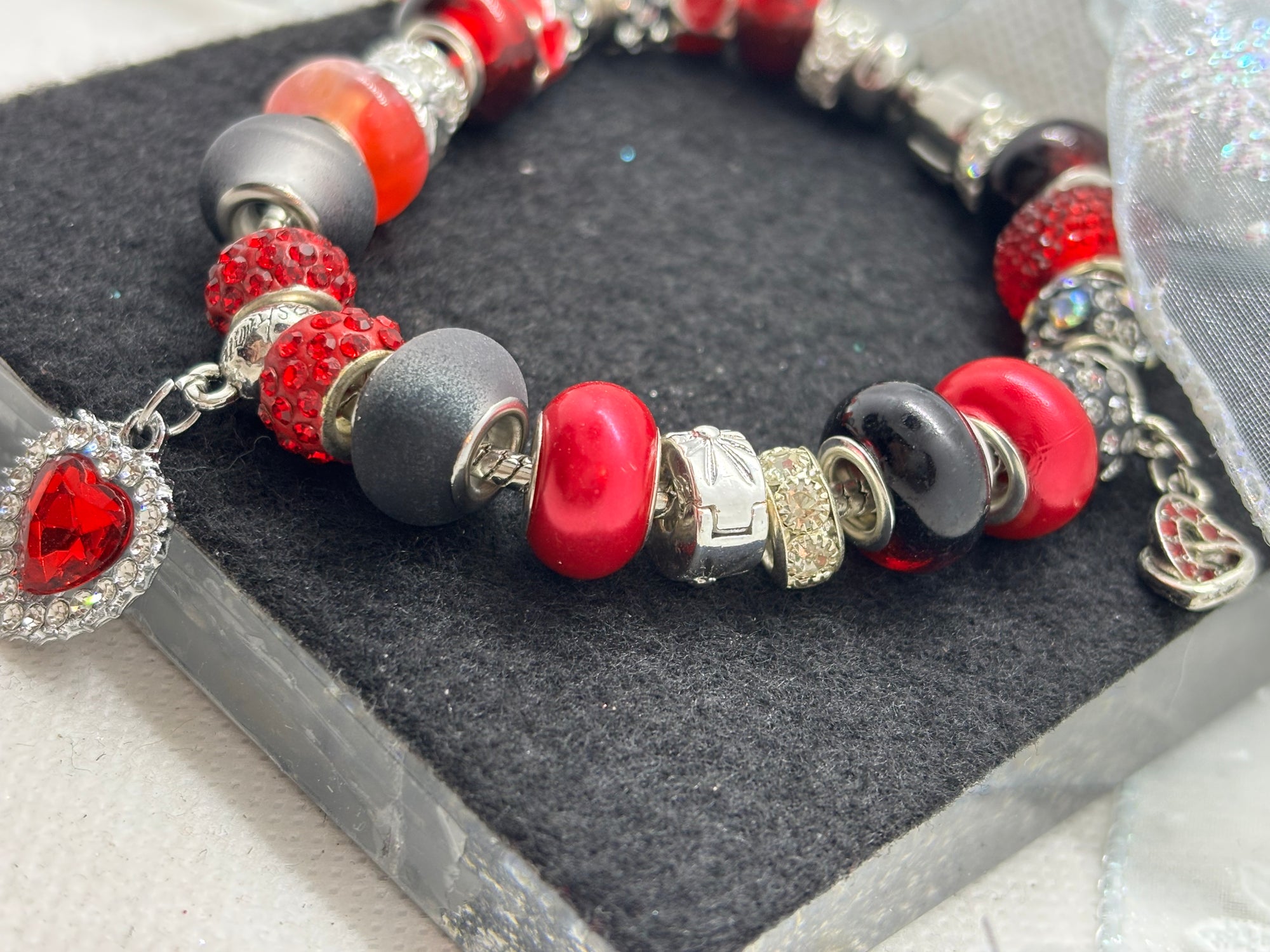 Red Heart Charm Bracelet