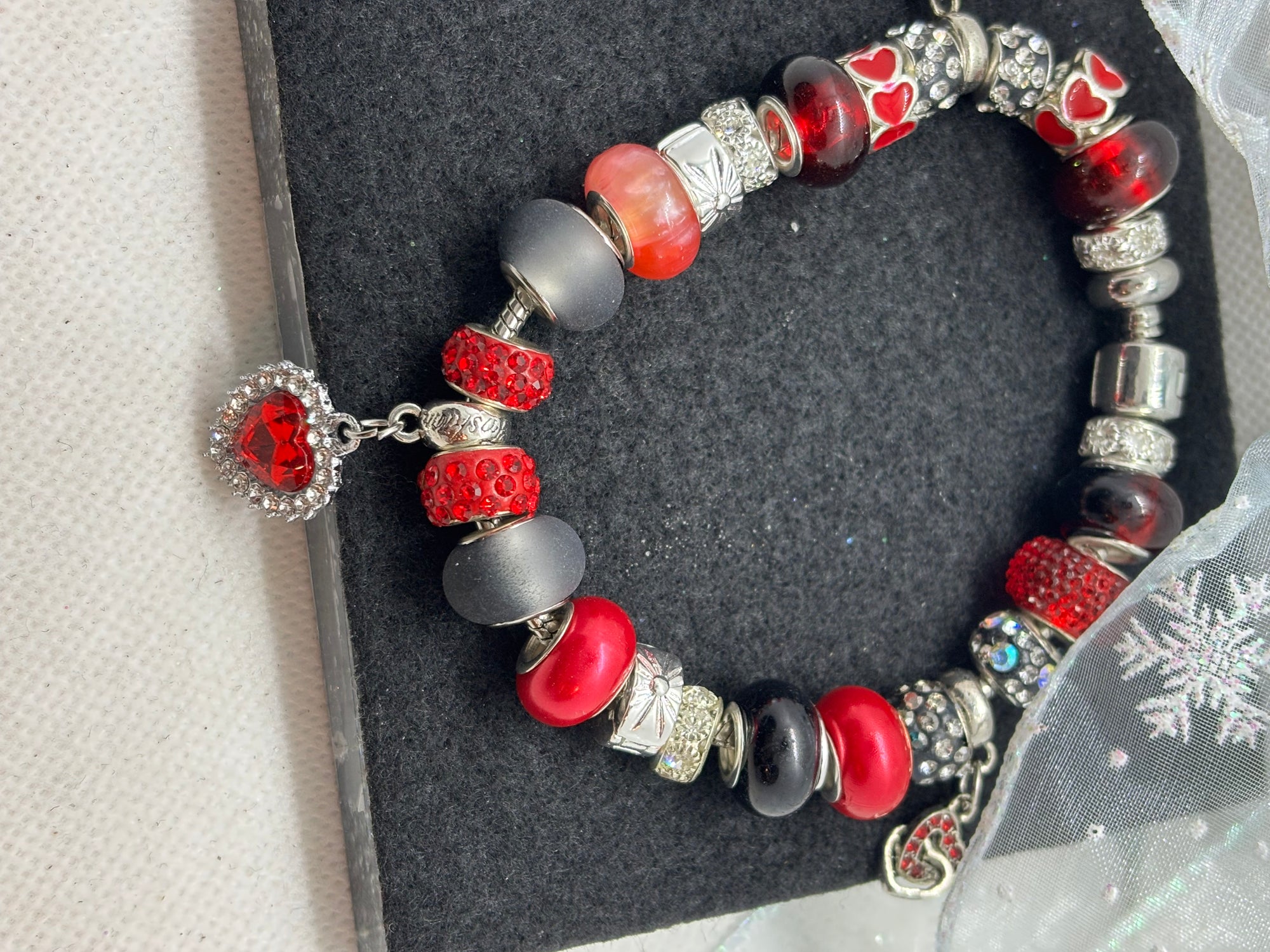 Red Heart Charm Bracelet