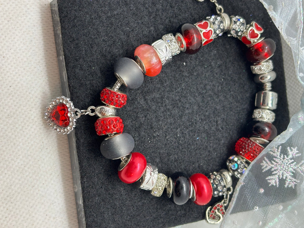 Red Heart Charm Bracelet