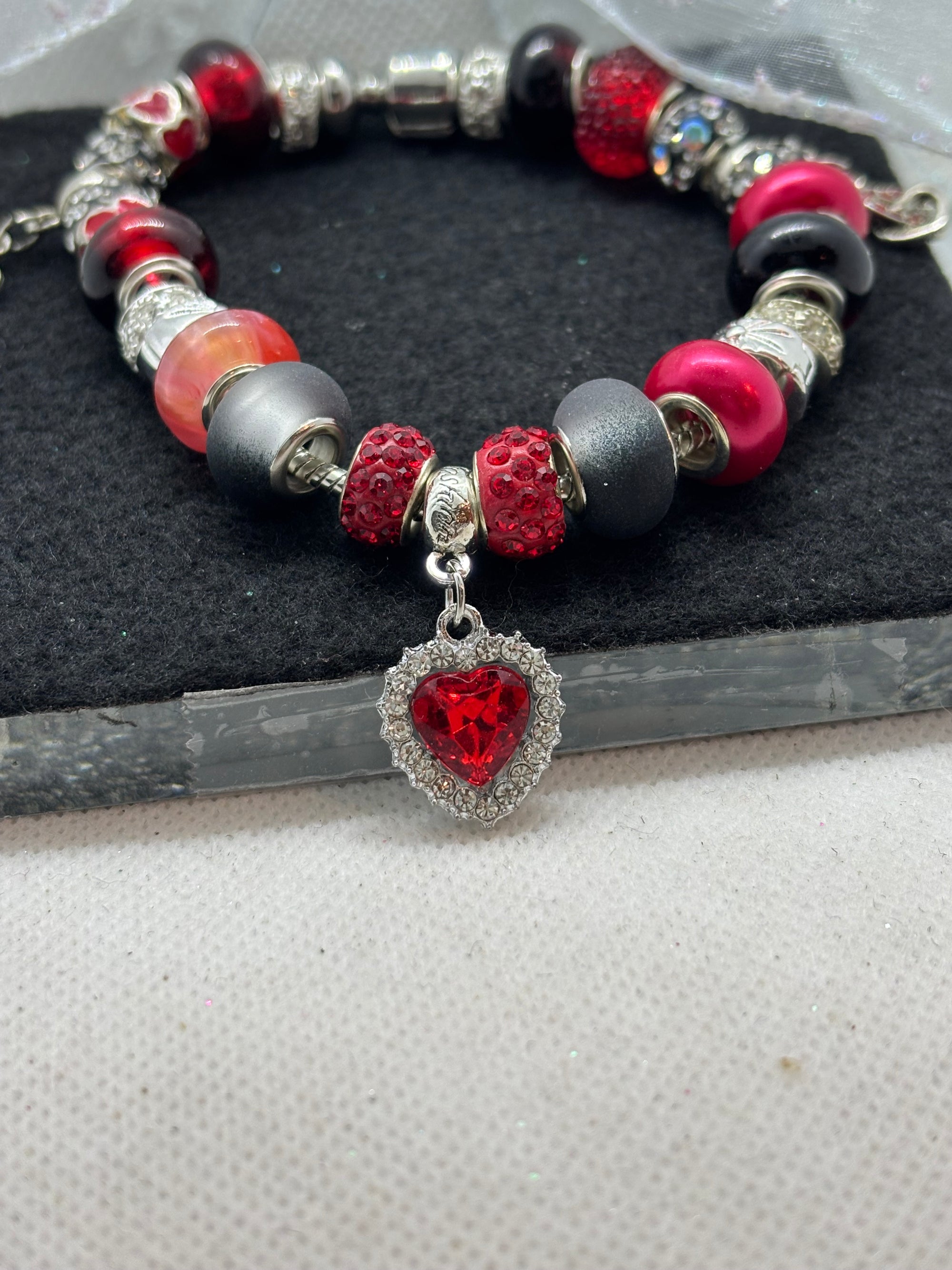 Red Heart Charm Bracelet
