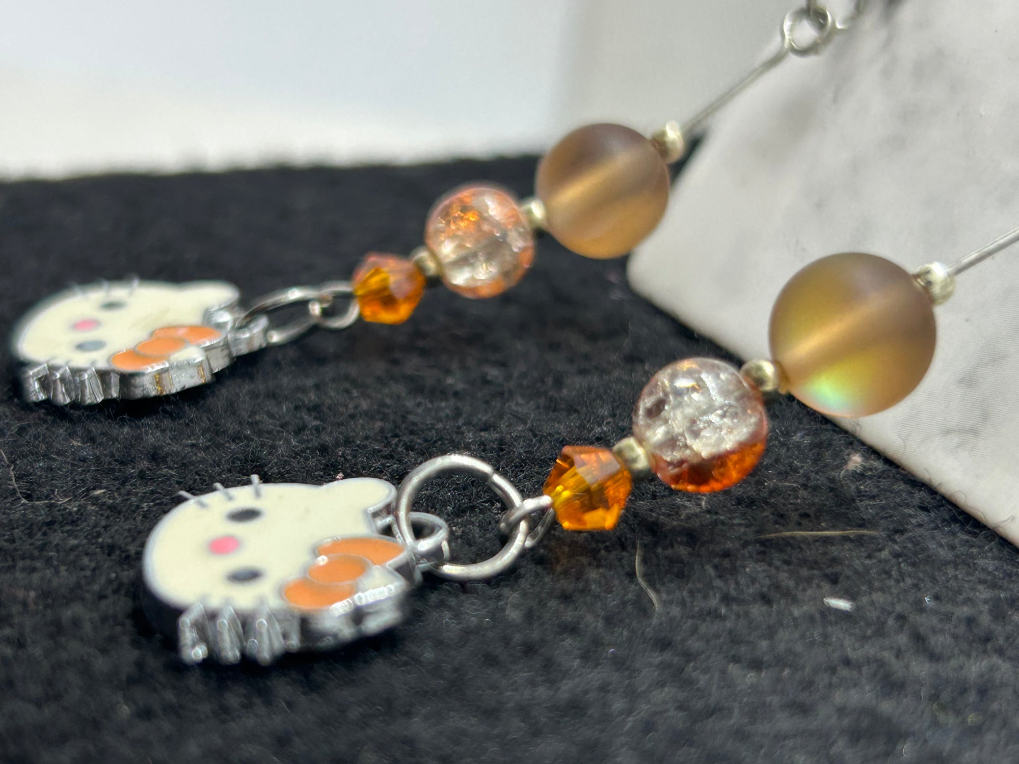 Orange Kitty Earrings