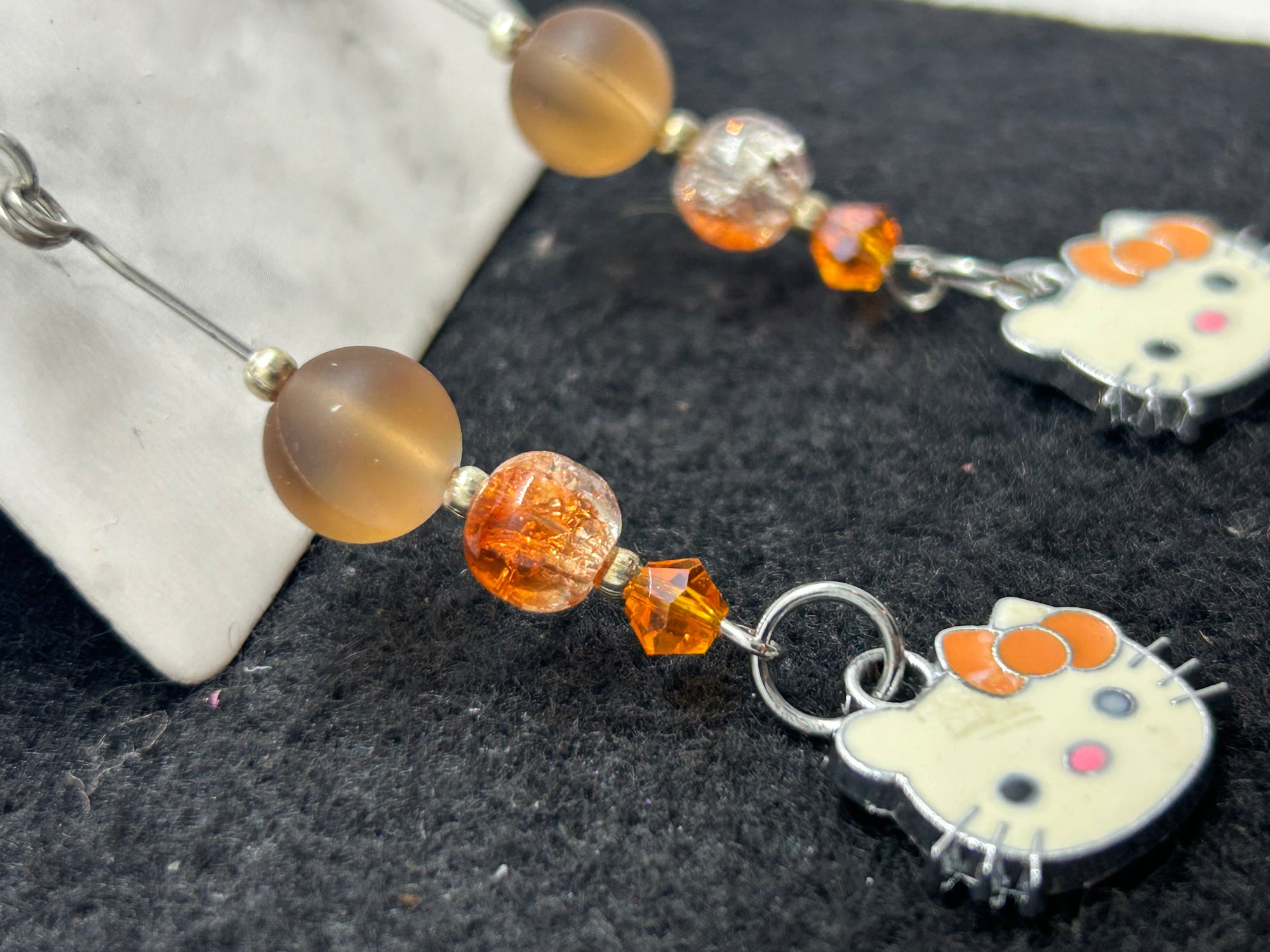 Orange Kitty Earrings