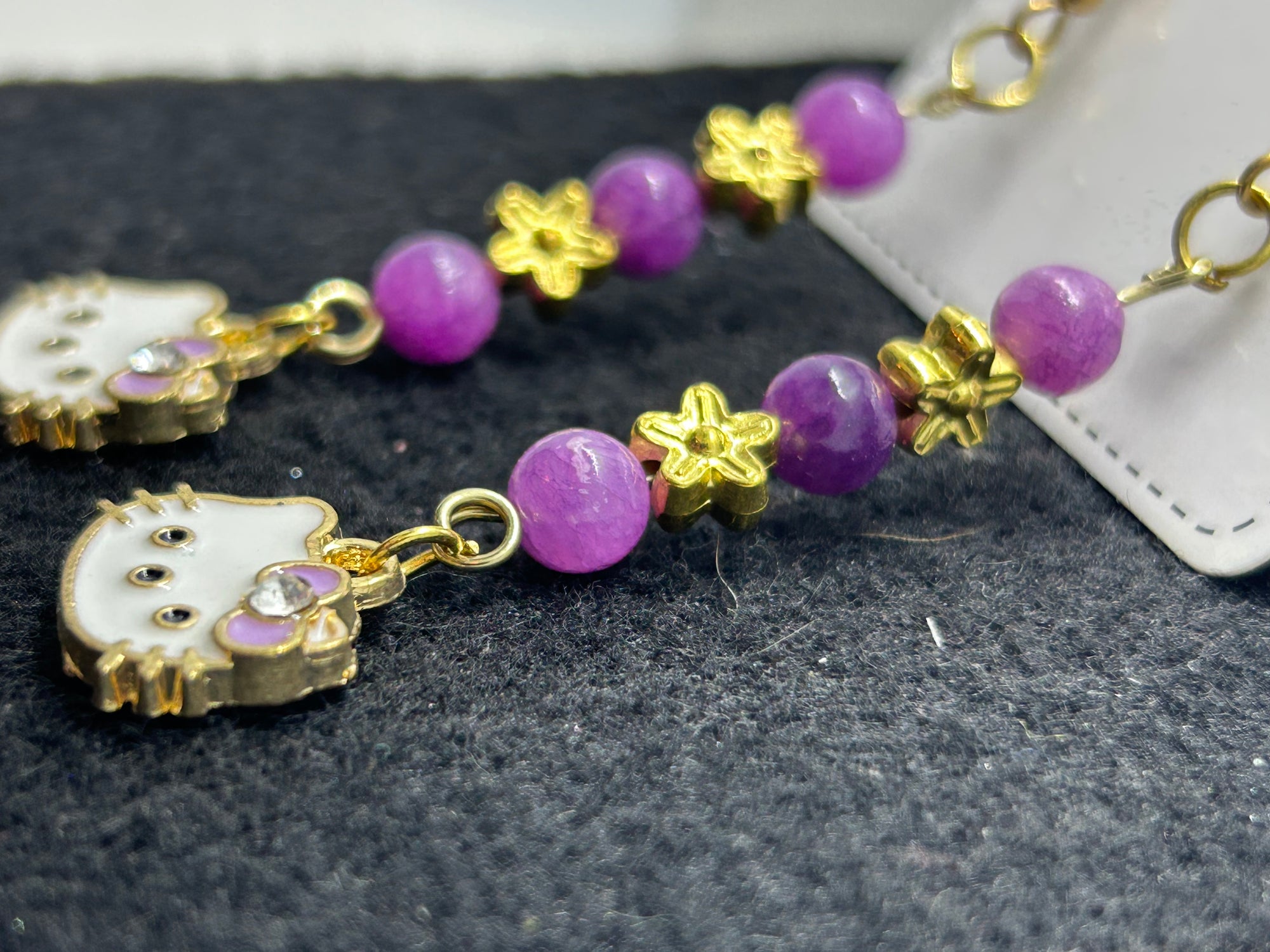 Purple Kitty Earrings
