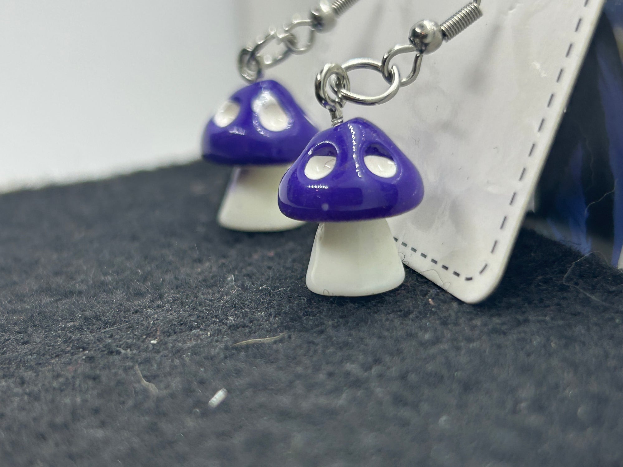 Purple Mushroom Earrings