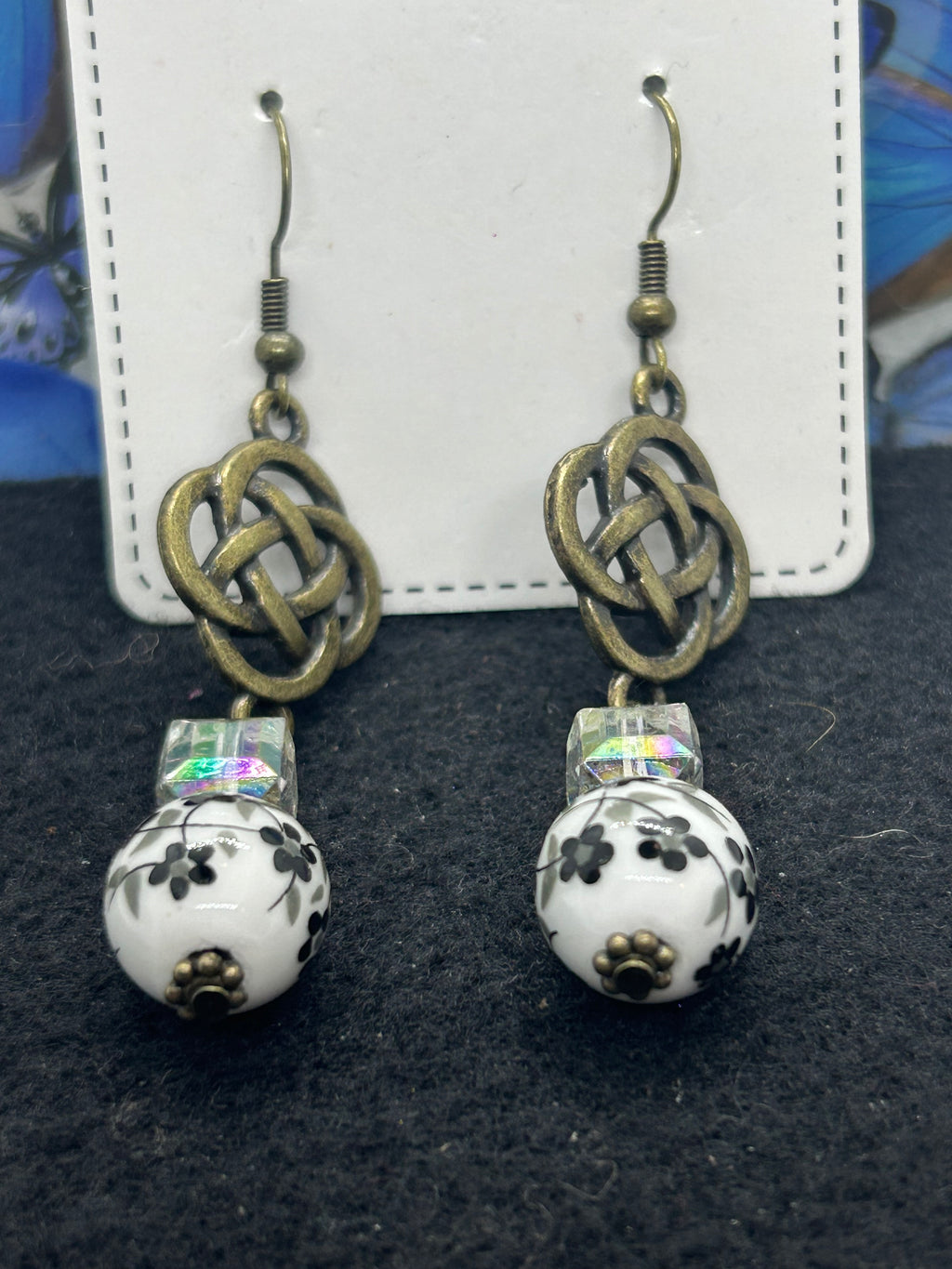 Black and White Antique Earrings