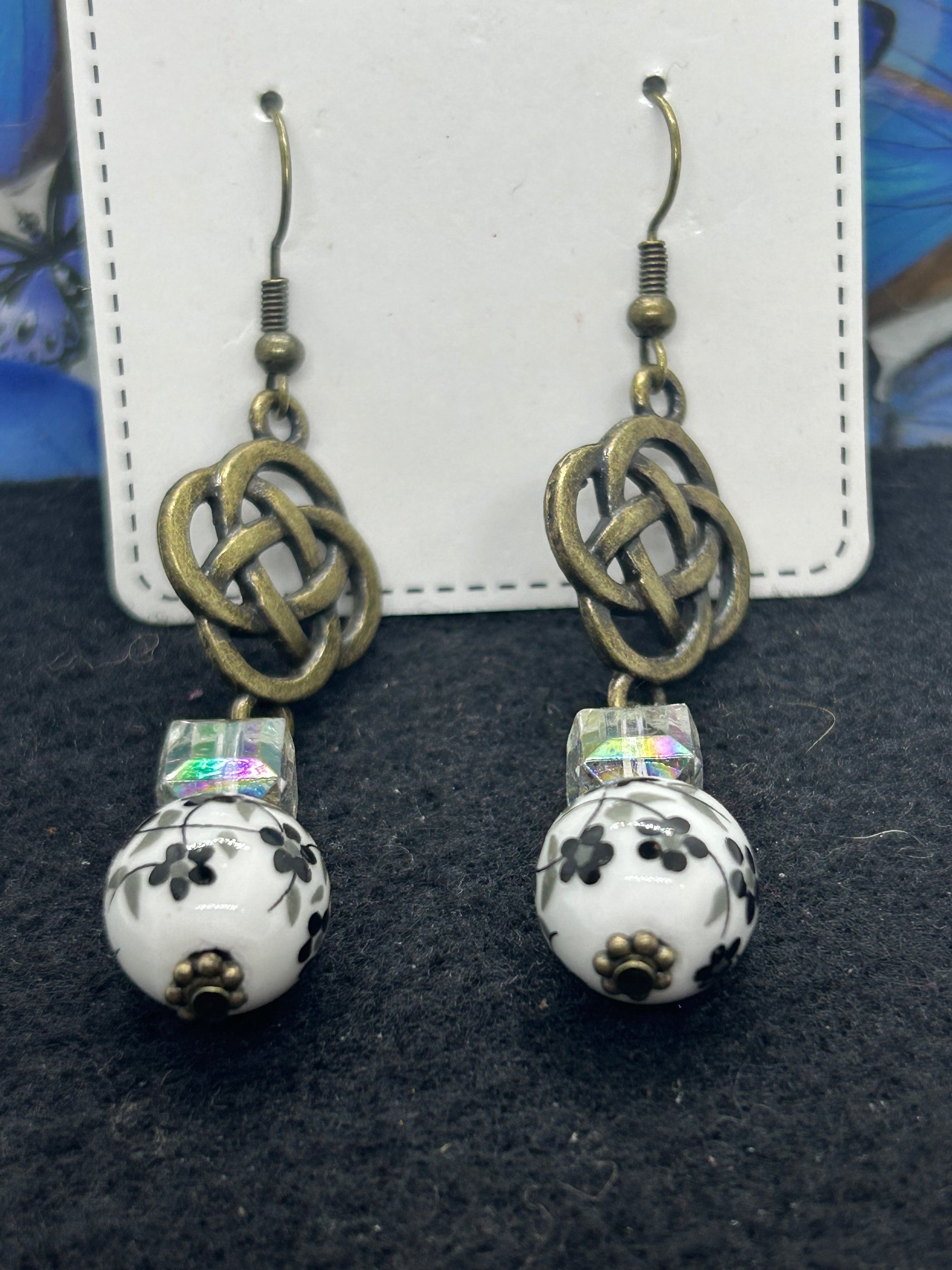 Black and White Antique Earrings